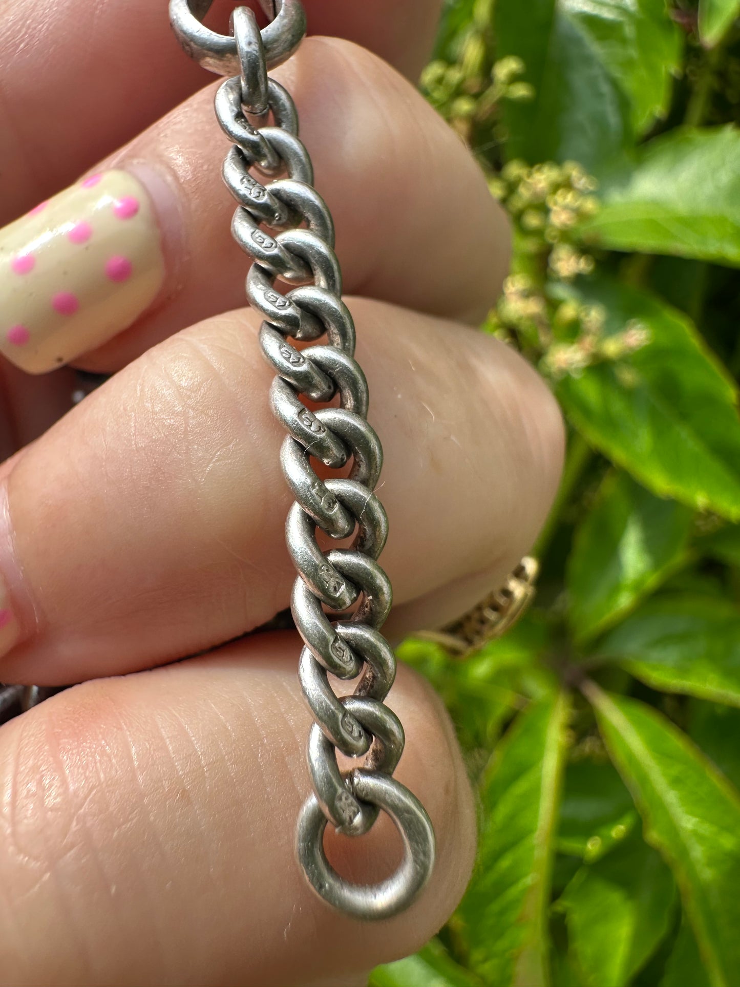 Antique Sterling silver curb extender- no clasps