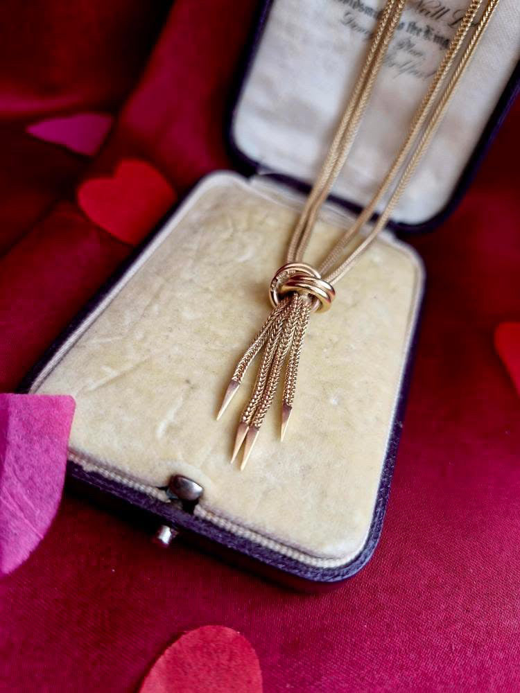 Vintage 9ct Foxtail with tassel chain, 15.65g, 16.5inches