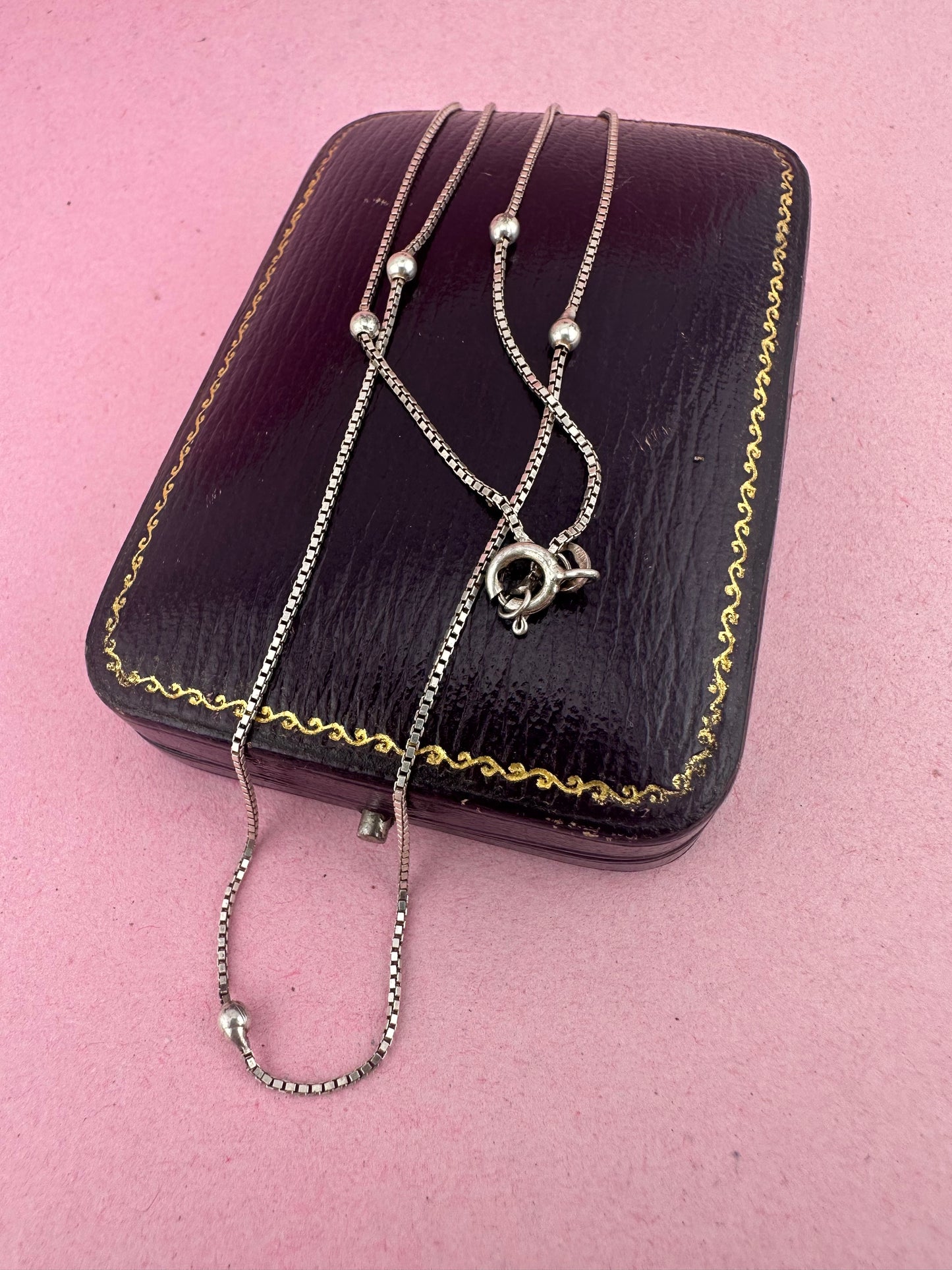 Sterling silver Box and Ball chain
