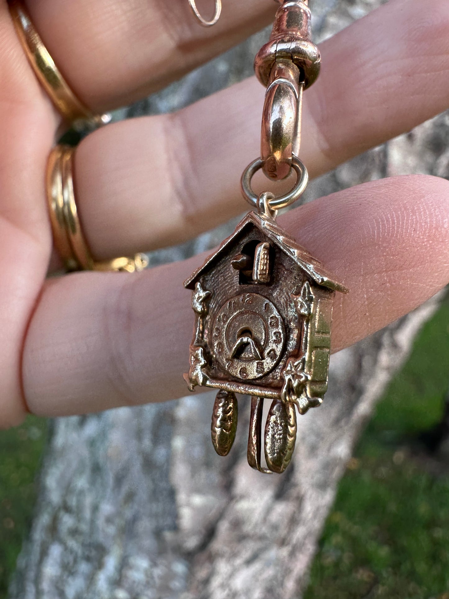 Vintage 9ct Gold Articulated Cuckoo Clock