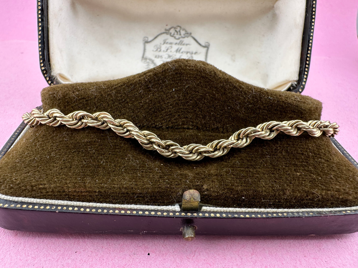 9ct yellow gold rope bracelet