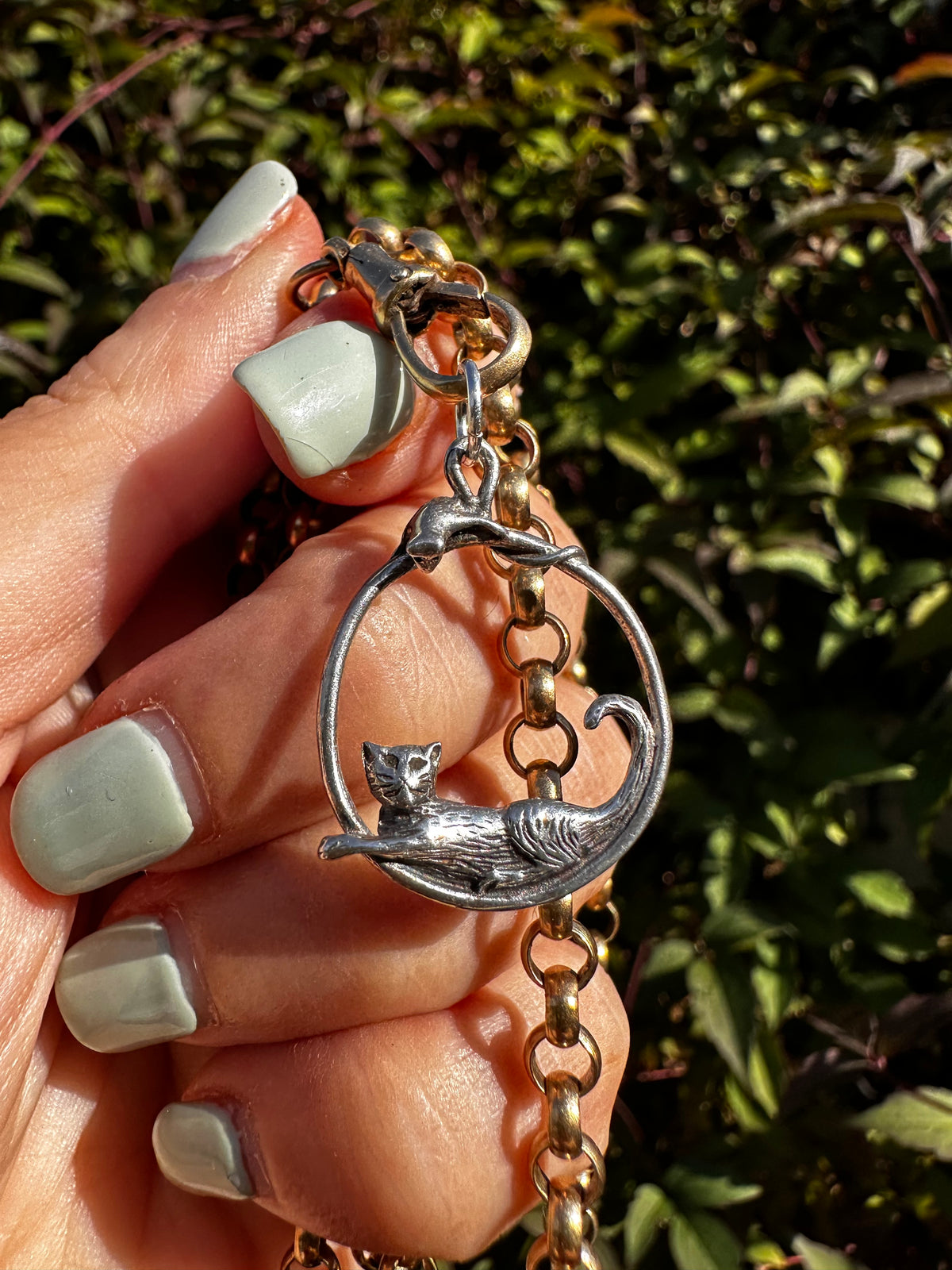 Sterling Silver Cat & Mouse Pendant