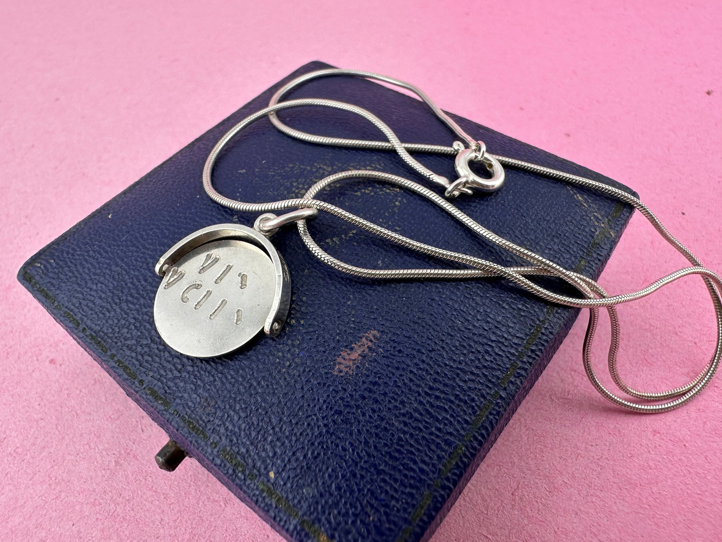 Sterling Silver ‘Why Worry’ Spinner on snake chain