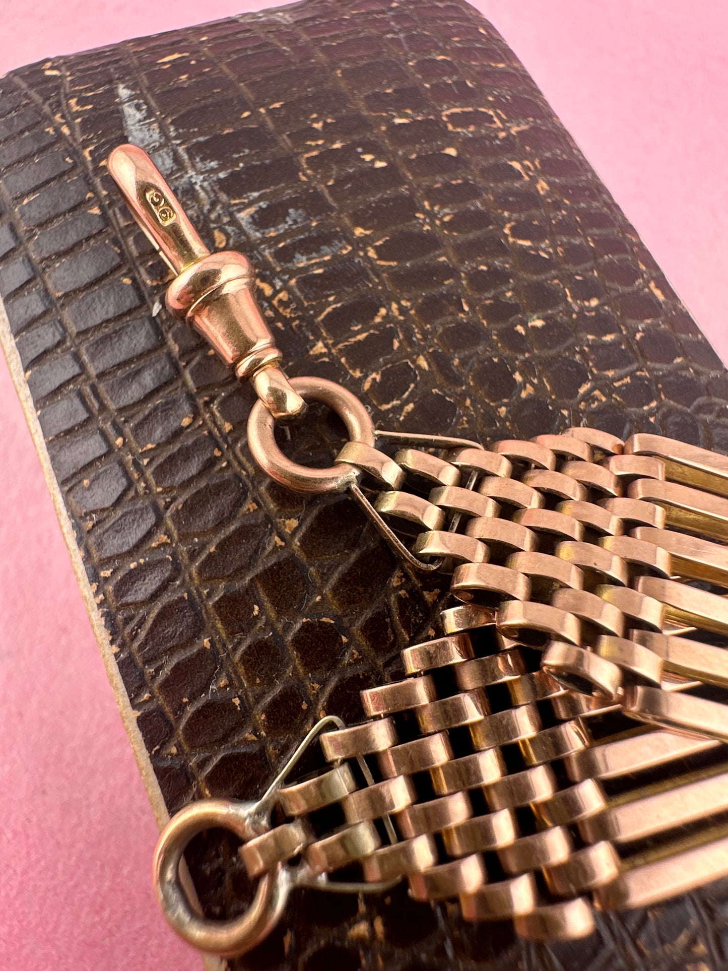 9ct Rose Gold Gate Extender with dogclip