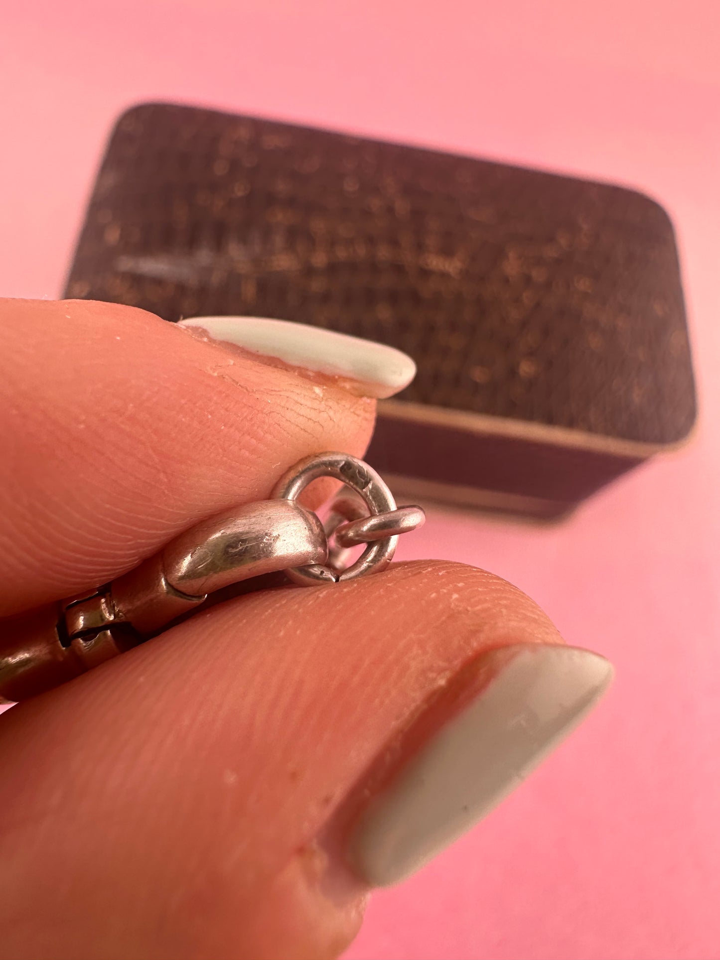 Sterling Silver Trombone bracelet with dog clip