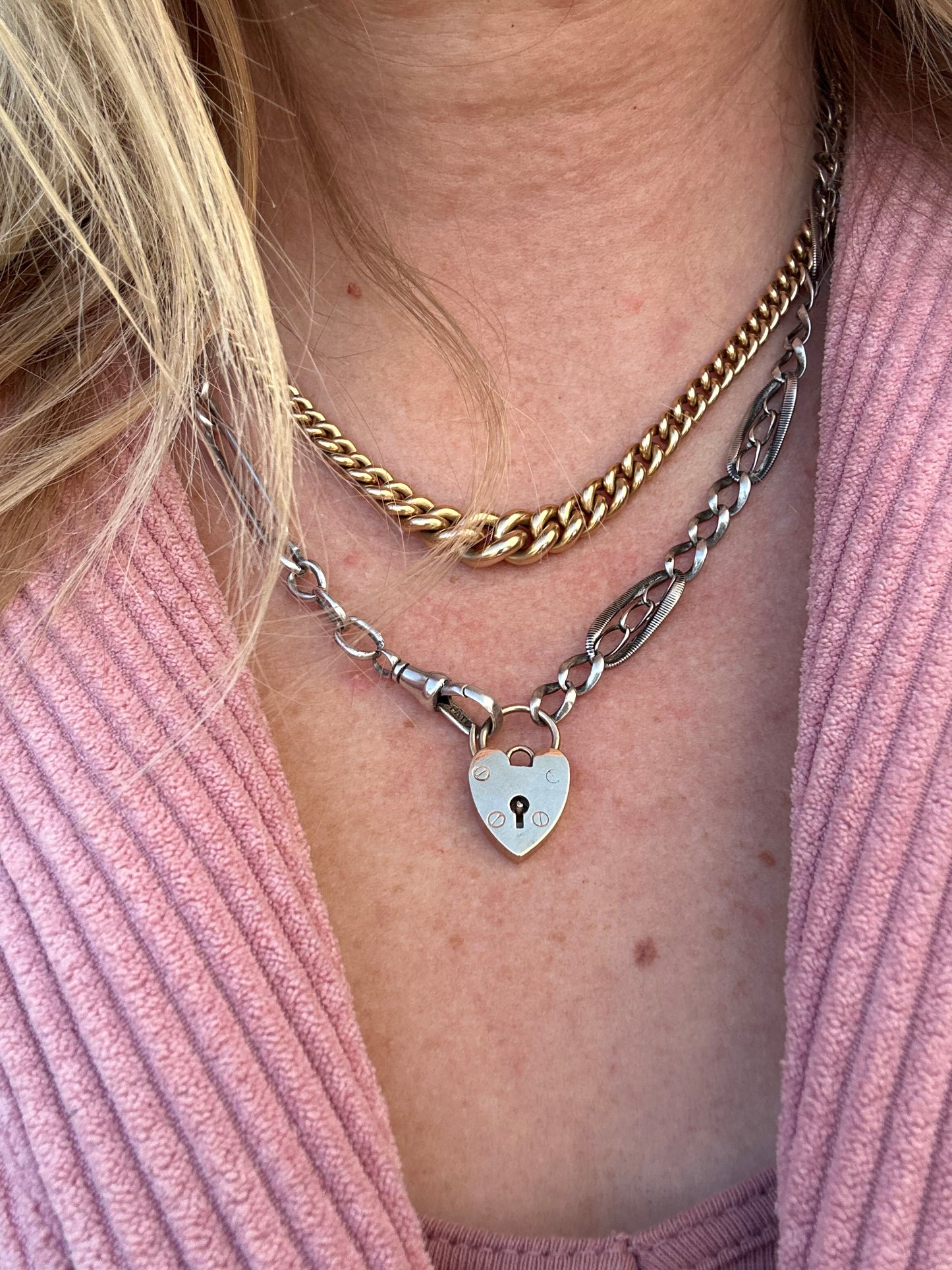 Vintage 9ct Yellow gold heart padlock