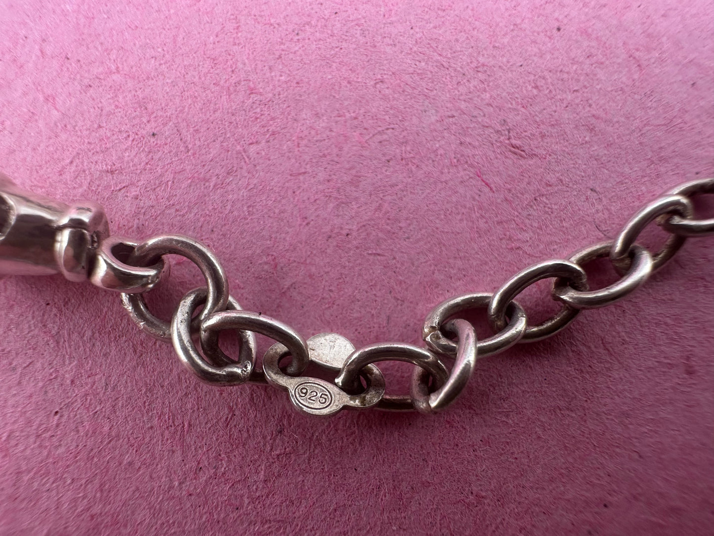 Vintage Sterling silver cable chain with dog clip