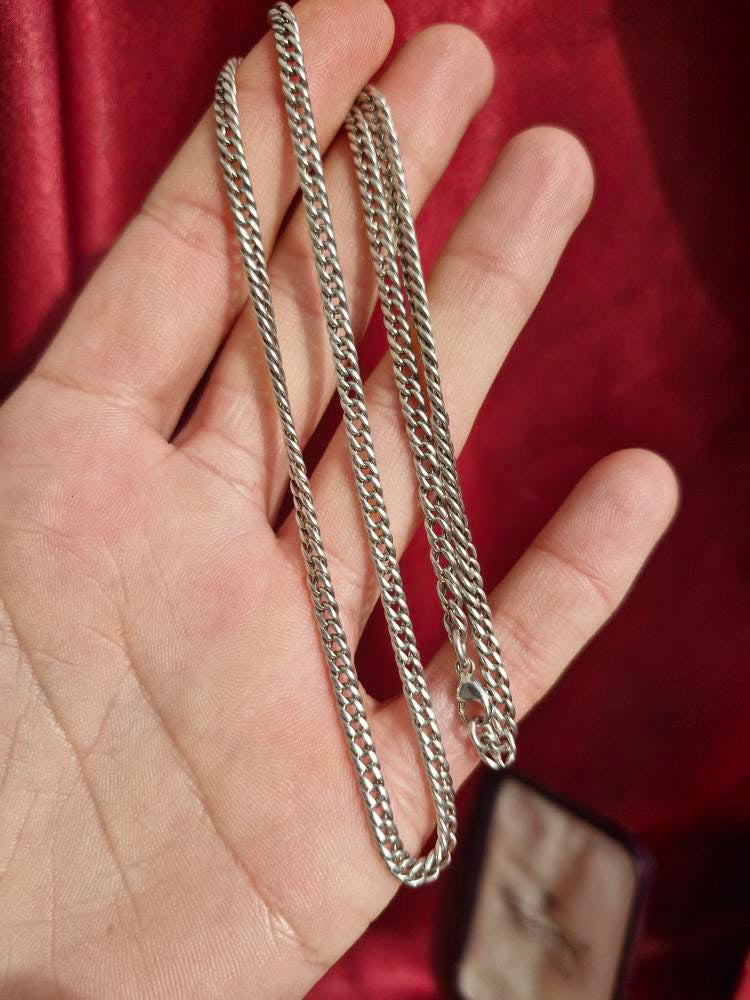 Sterling Silver Tight Curb Chain, 18.75inches, 12.92g