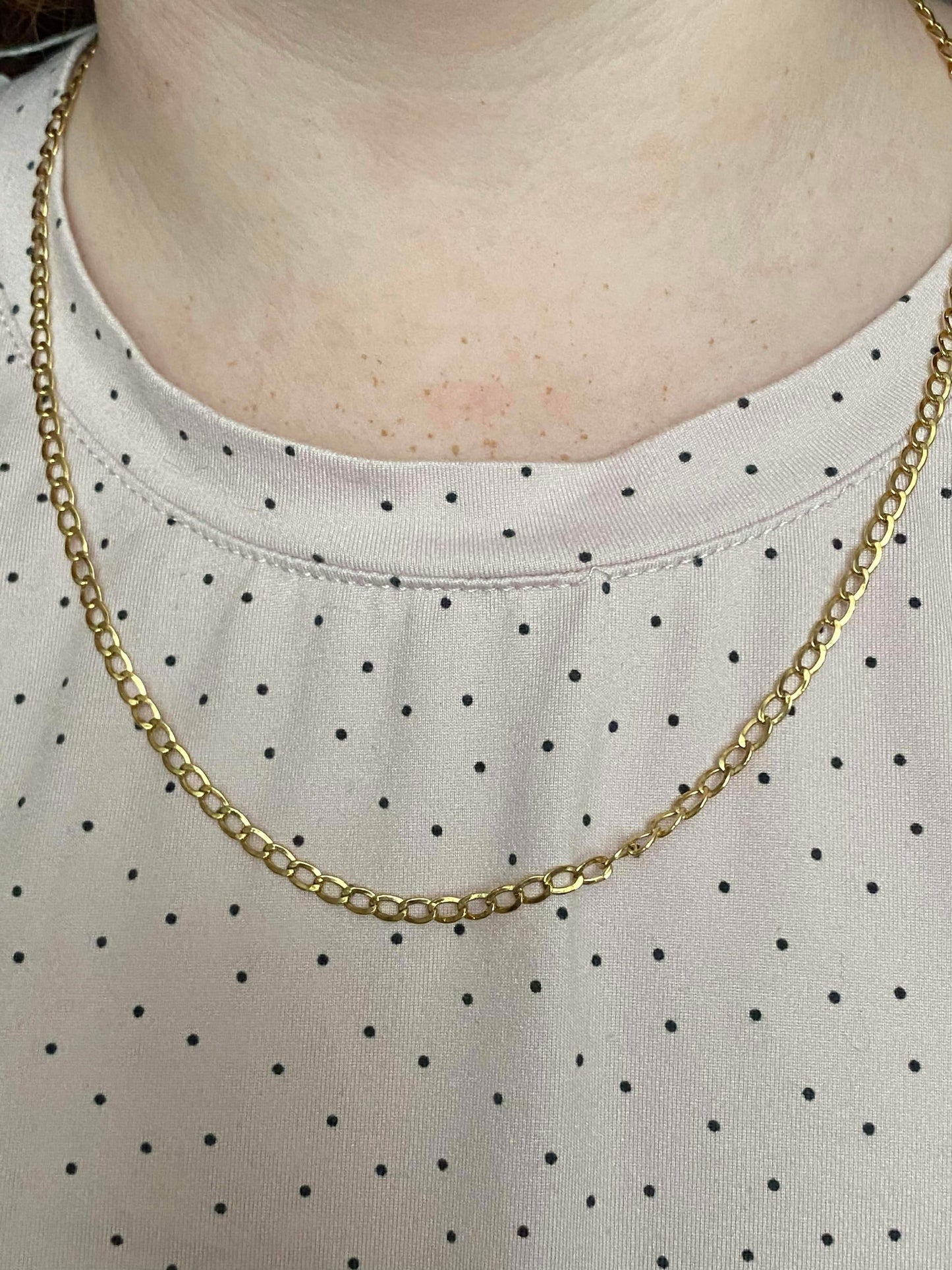 Vintage 9ct Yellow Gold Flat curb chain