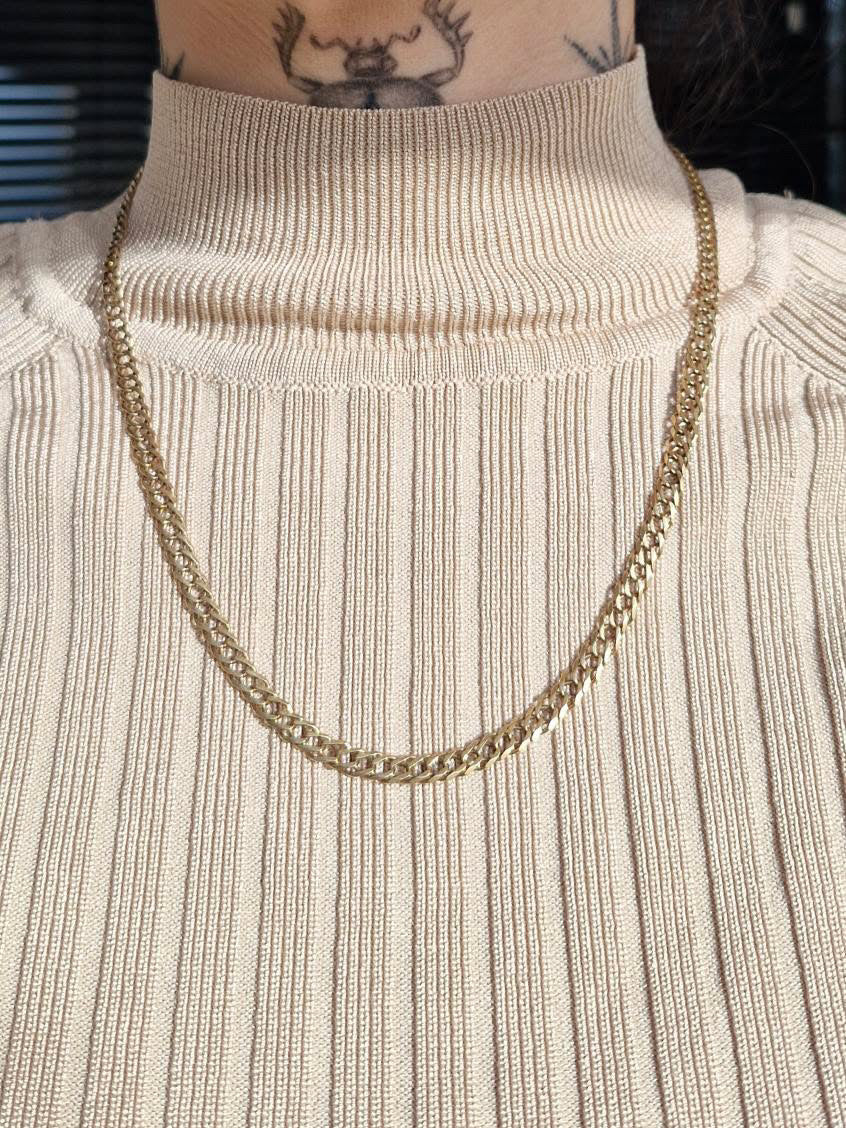 9ct Double Curb Chain, 11.44g, 19.25inches