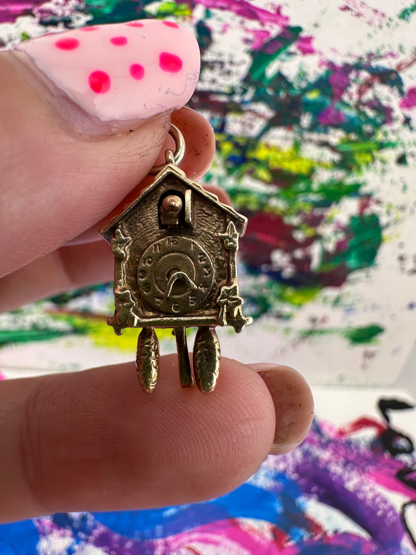 Vintage 9ct Gold Articulated Cuckoo Clock