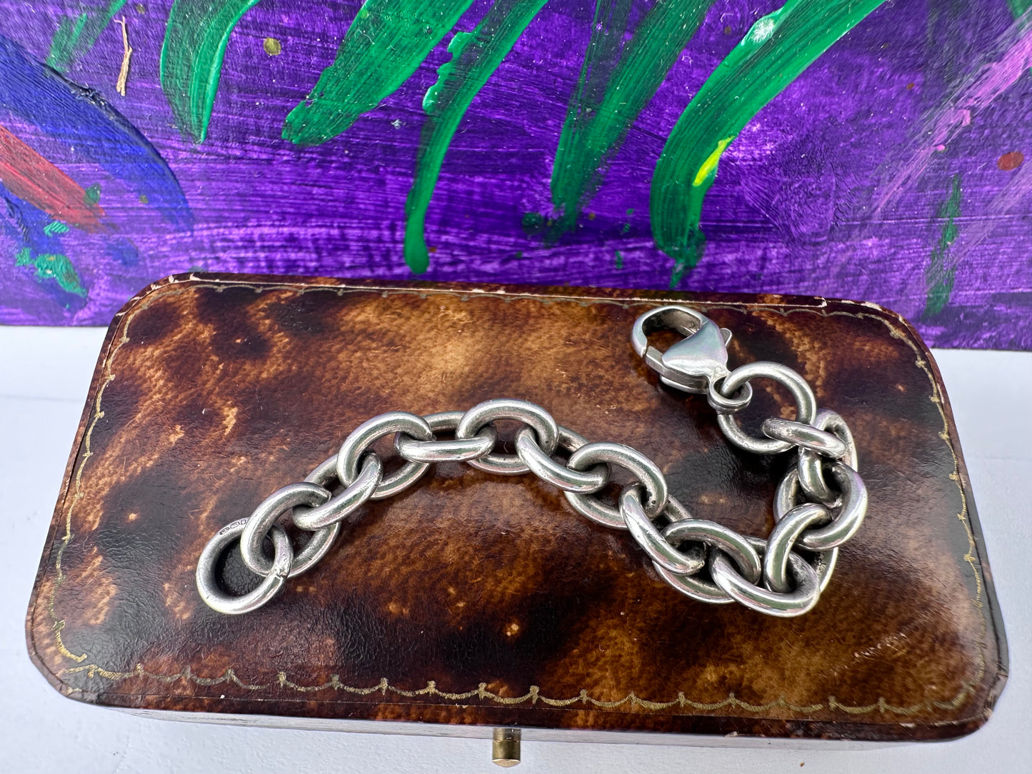 Sterling silver cable link extender with large lobster clasp