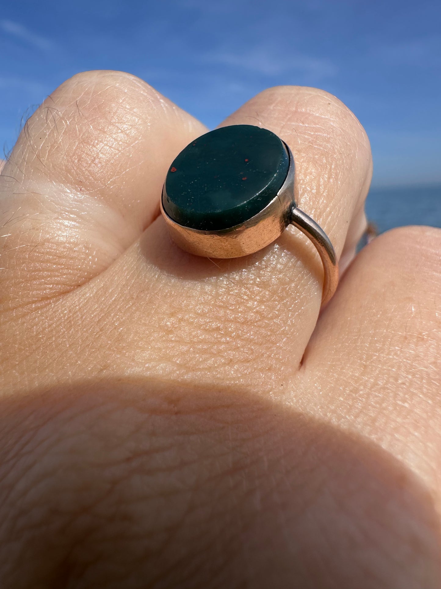 9ct Rose Gold Oval Bloodstone Ring