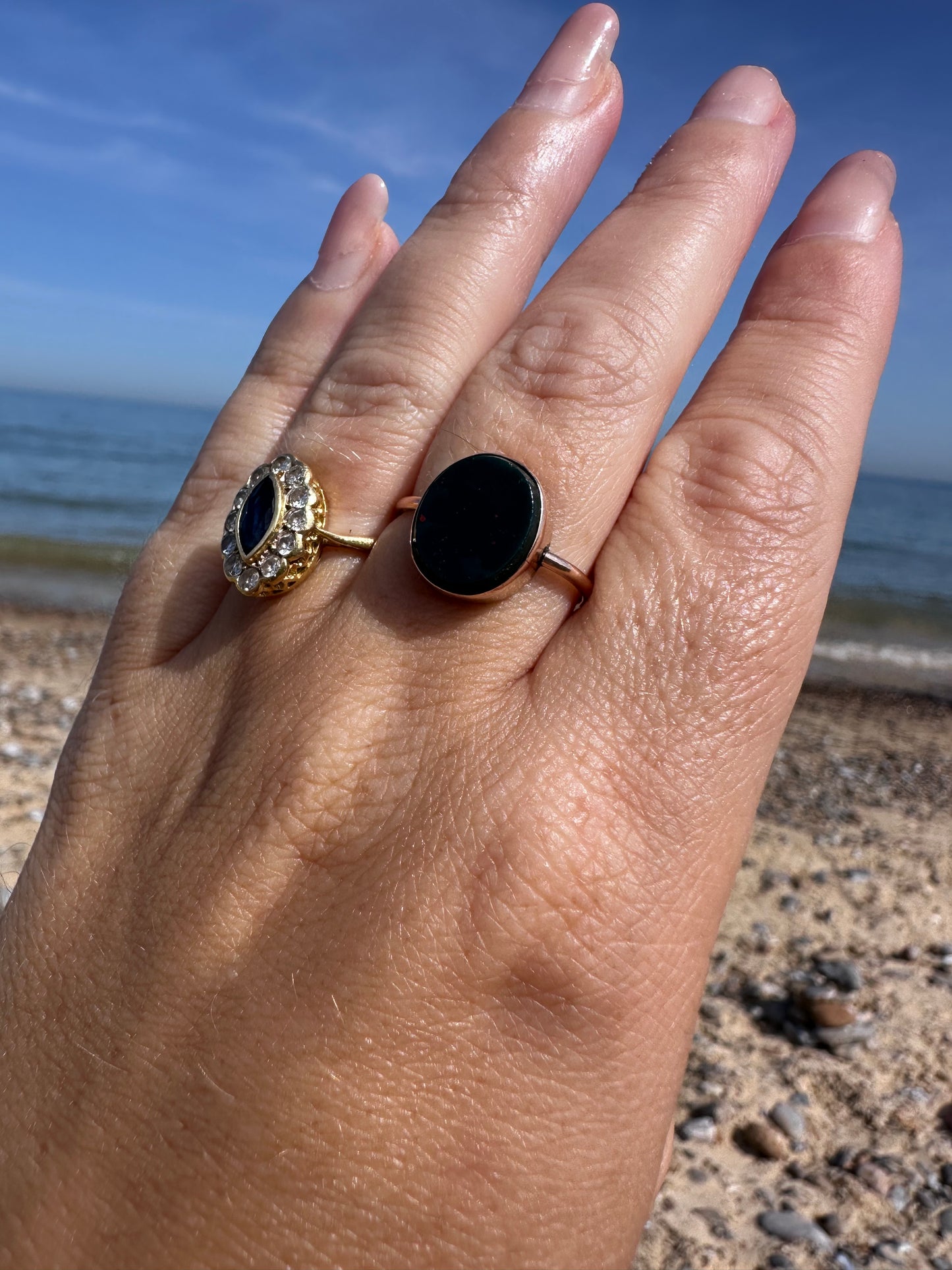 9ct Rose Gold Oval Bloodstone Ring