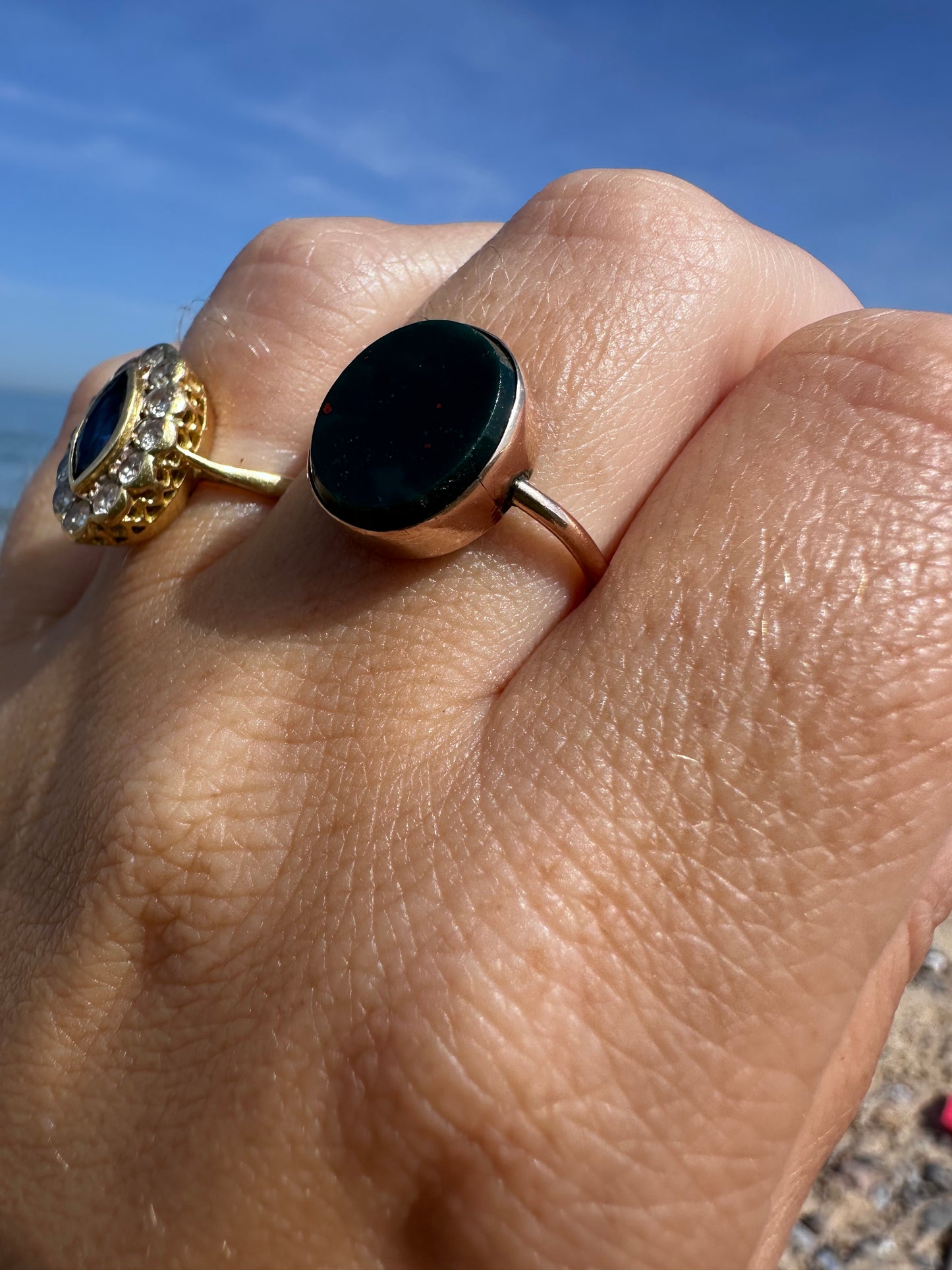 9ct Rose Gold Oval Bloodstone Ring