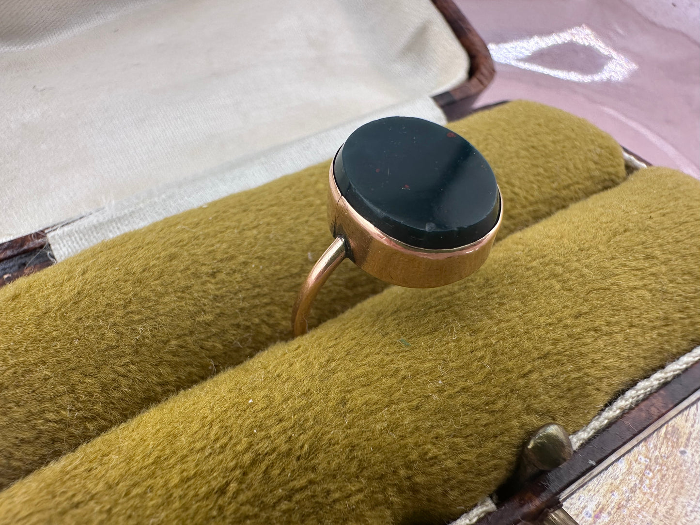 9ct Rose Gold Oval Bloodstone Ring