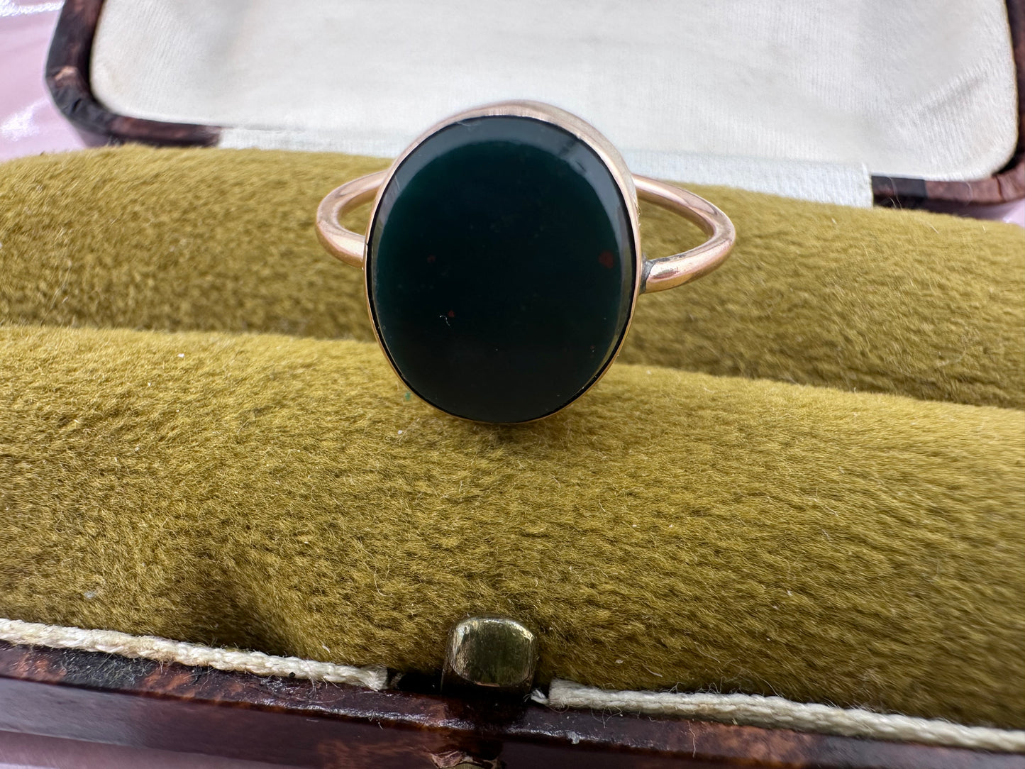 9ct Rose Gold Oval Bloodstone Ring