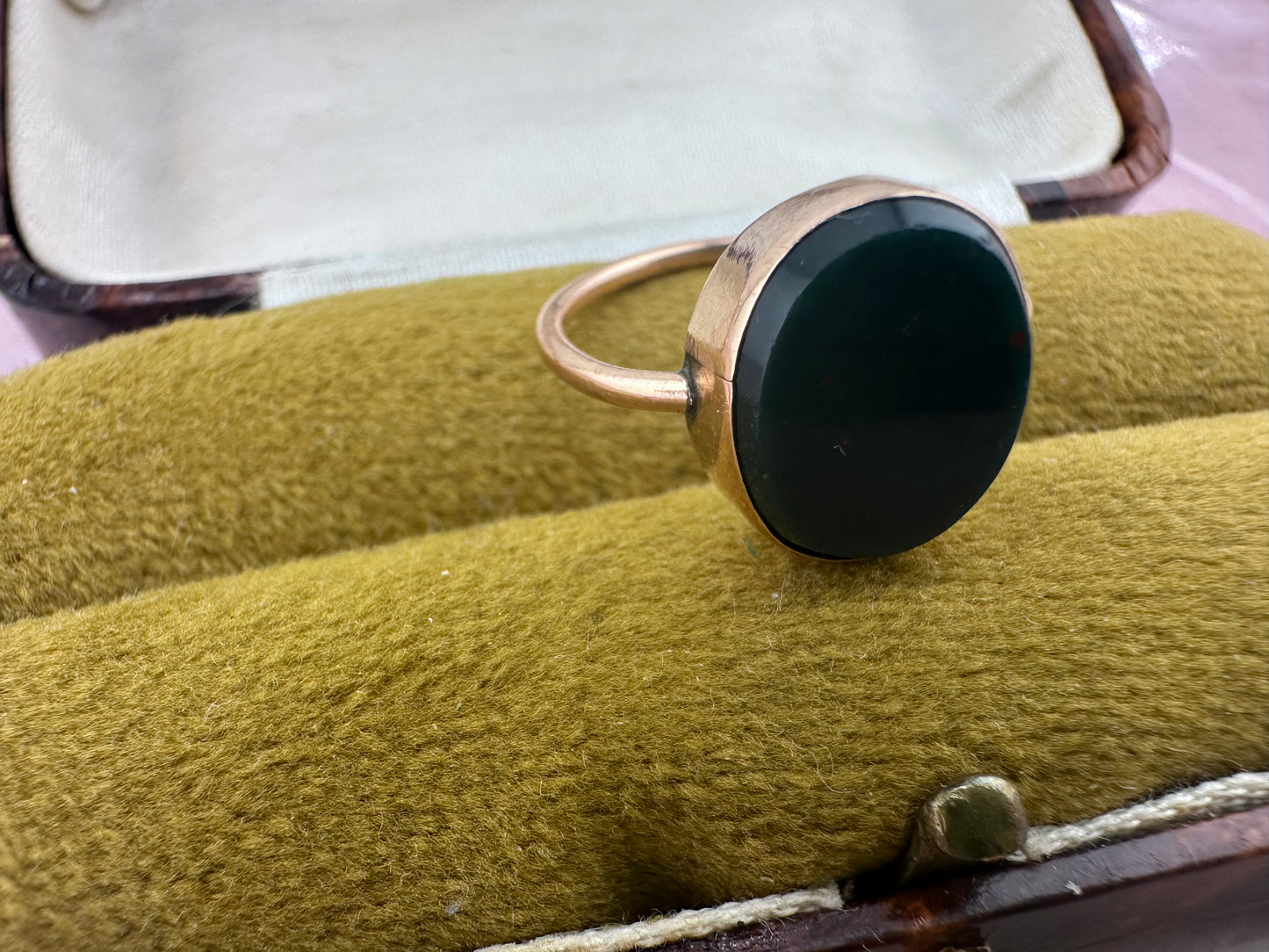 9ct Rose Gold Oval Bloodstone Ring