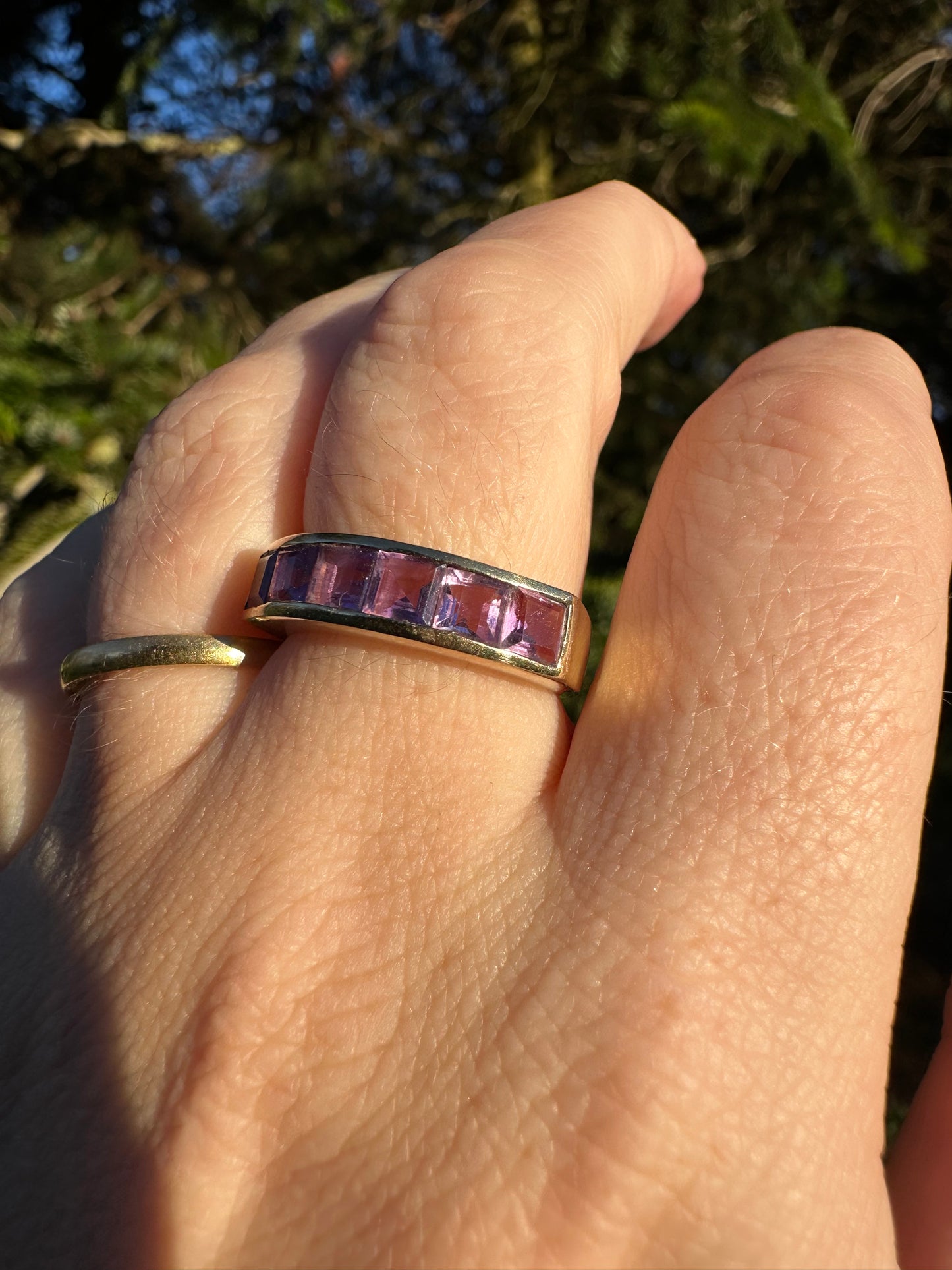 9ct Amethyst Stacker ring, size N