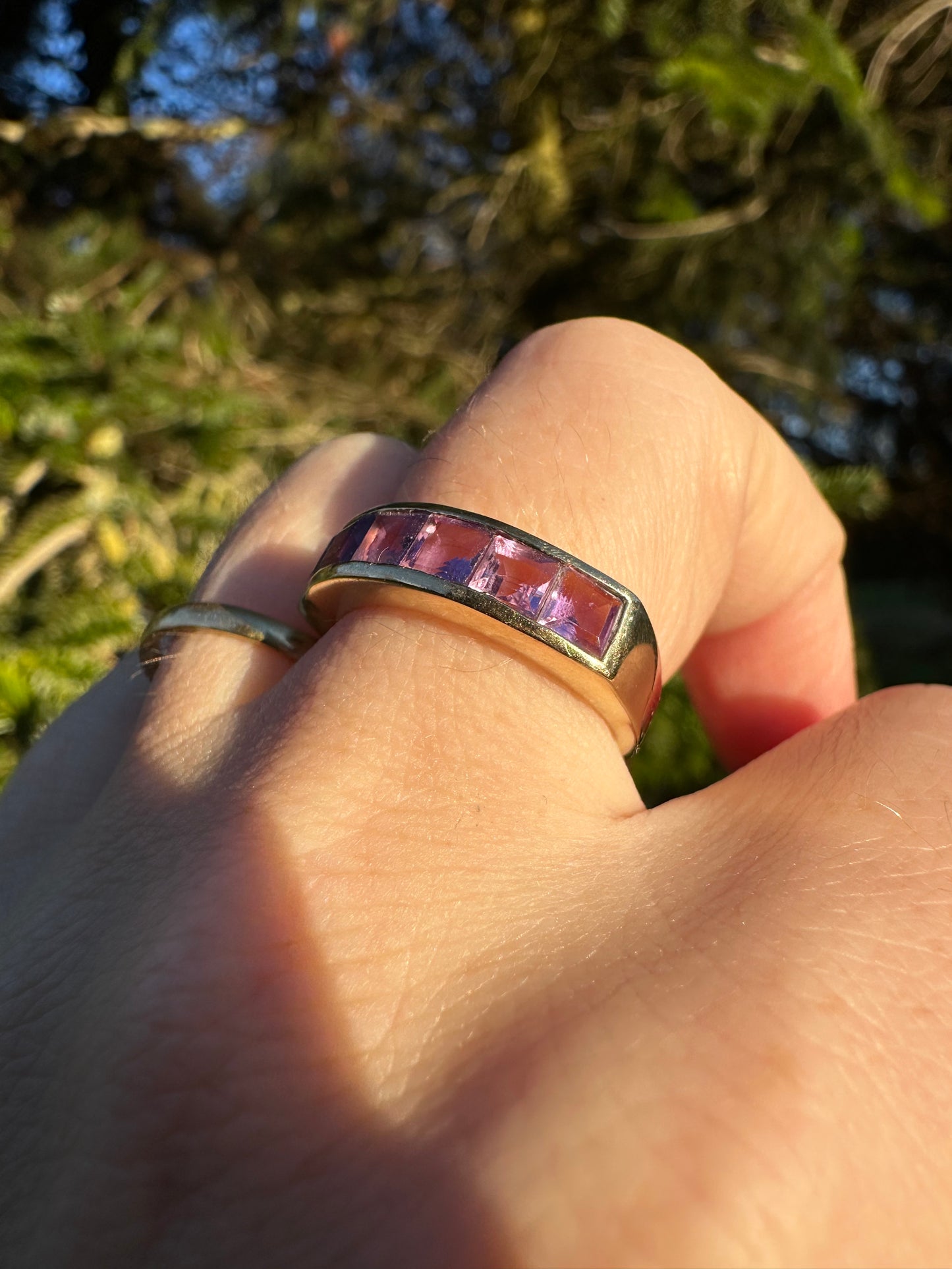 9ct Amethyst Stacker ring, size N