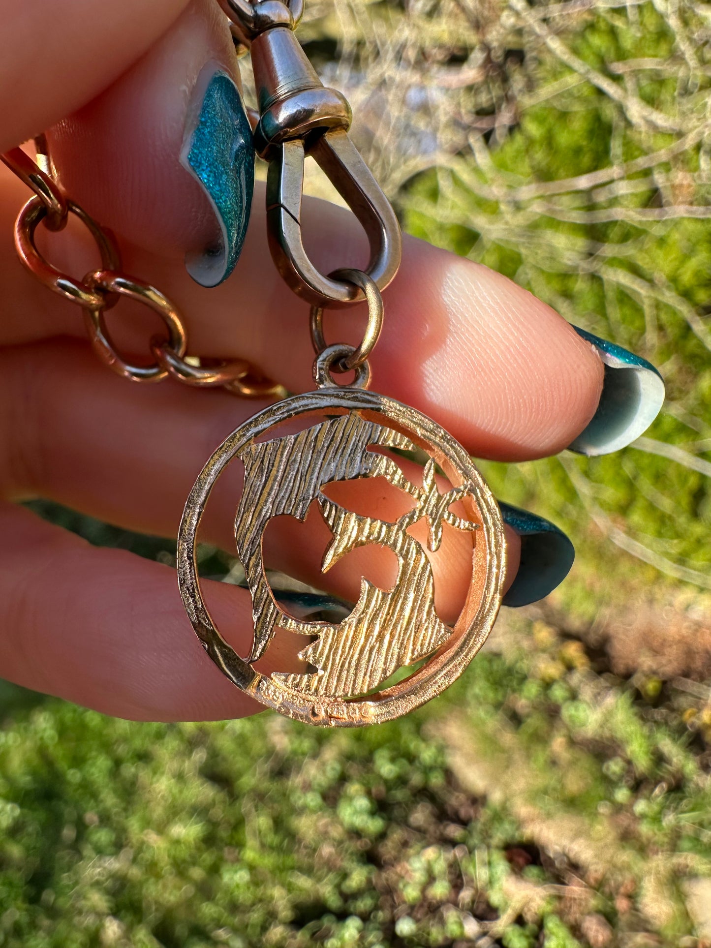 9ct Gold Open Work Pisces Zodiac Charm
