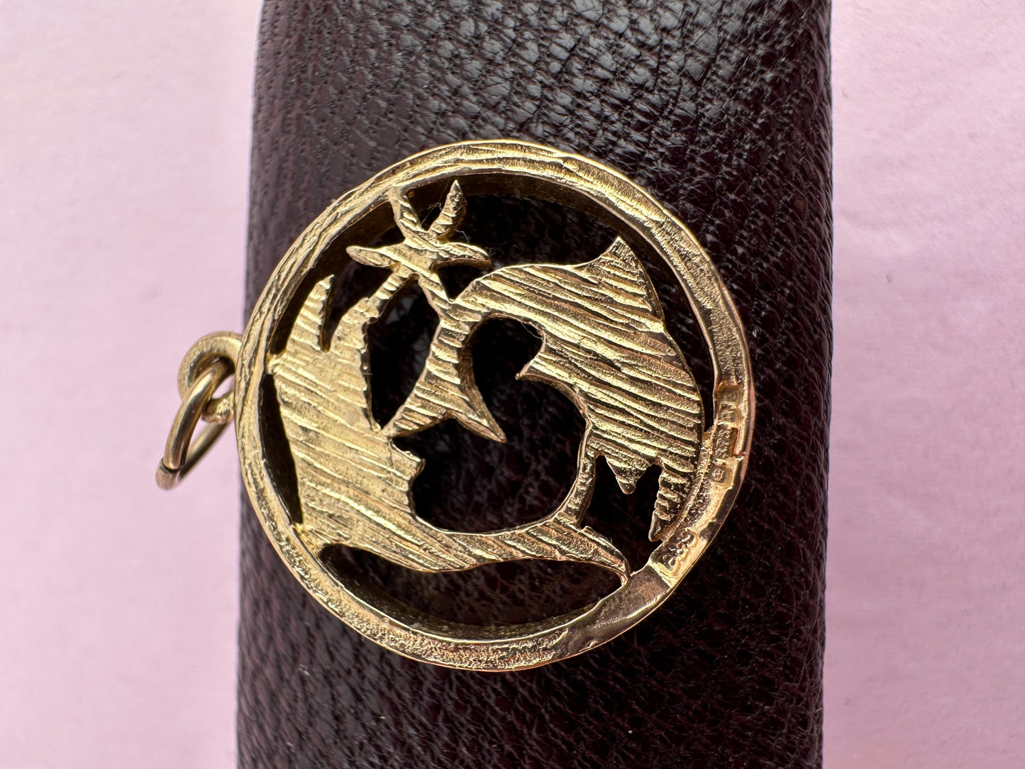 9ct Gold Open Work Pisces Zodiac Charm