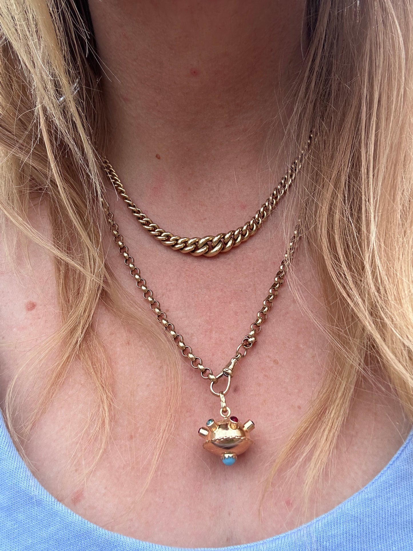 Vintage 9ct gold Rolo/belcher chain with original dog clip