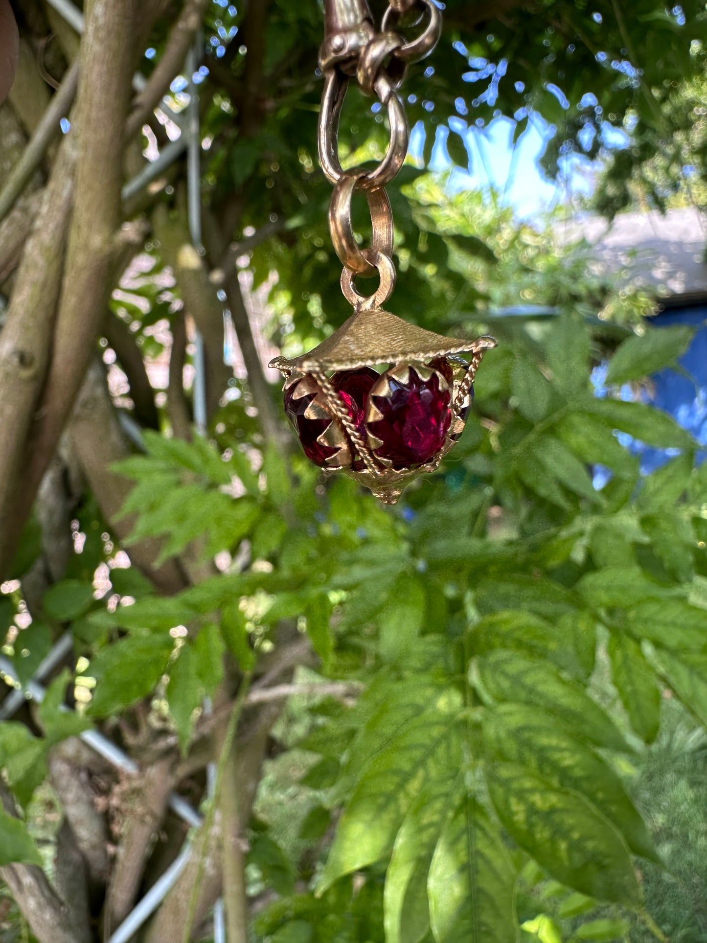 18ct Garnet Lantern Pendant