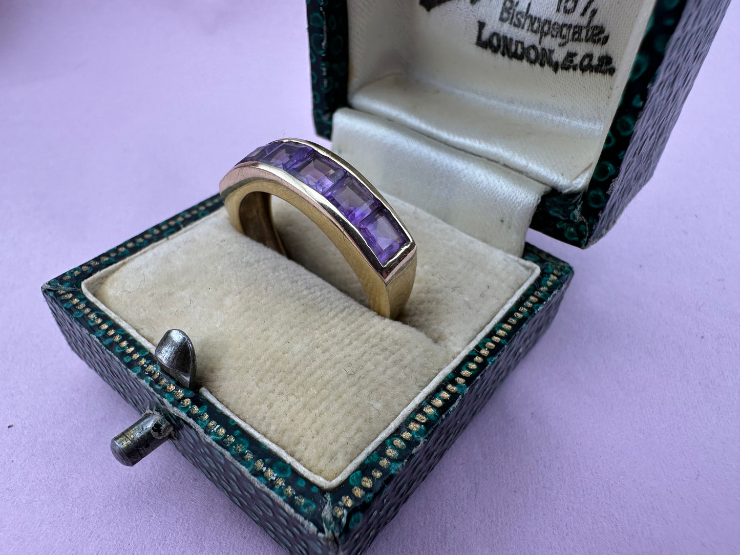 9ct Amethyst Stacker ring, size N