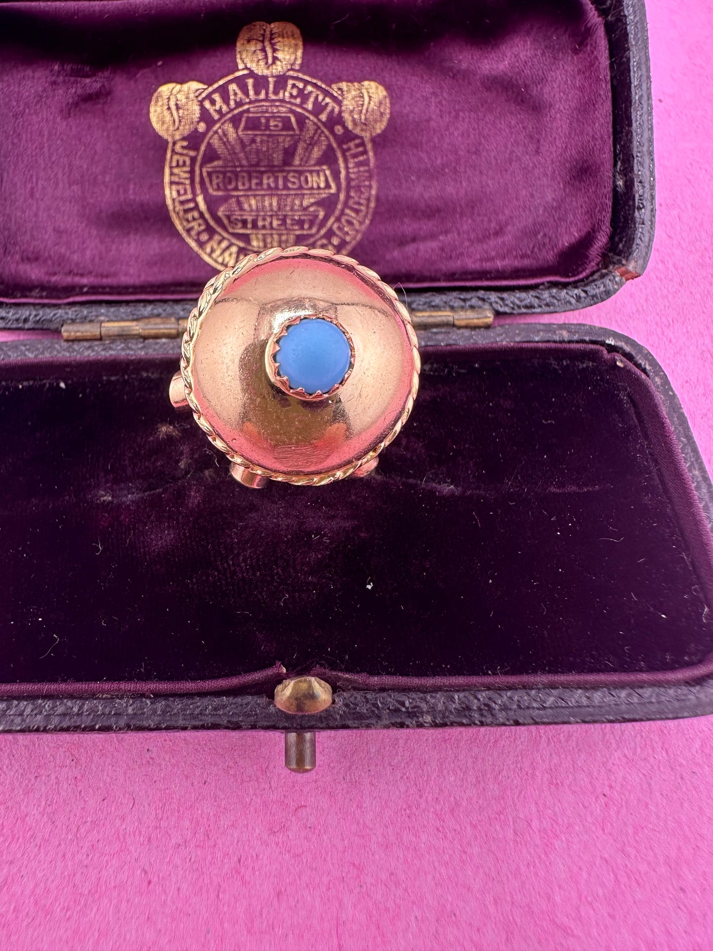 18ct Gold UFO Sputnik pendant with Topaz, Garnet & Turquoise stones.