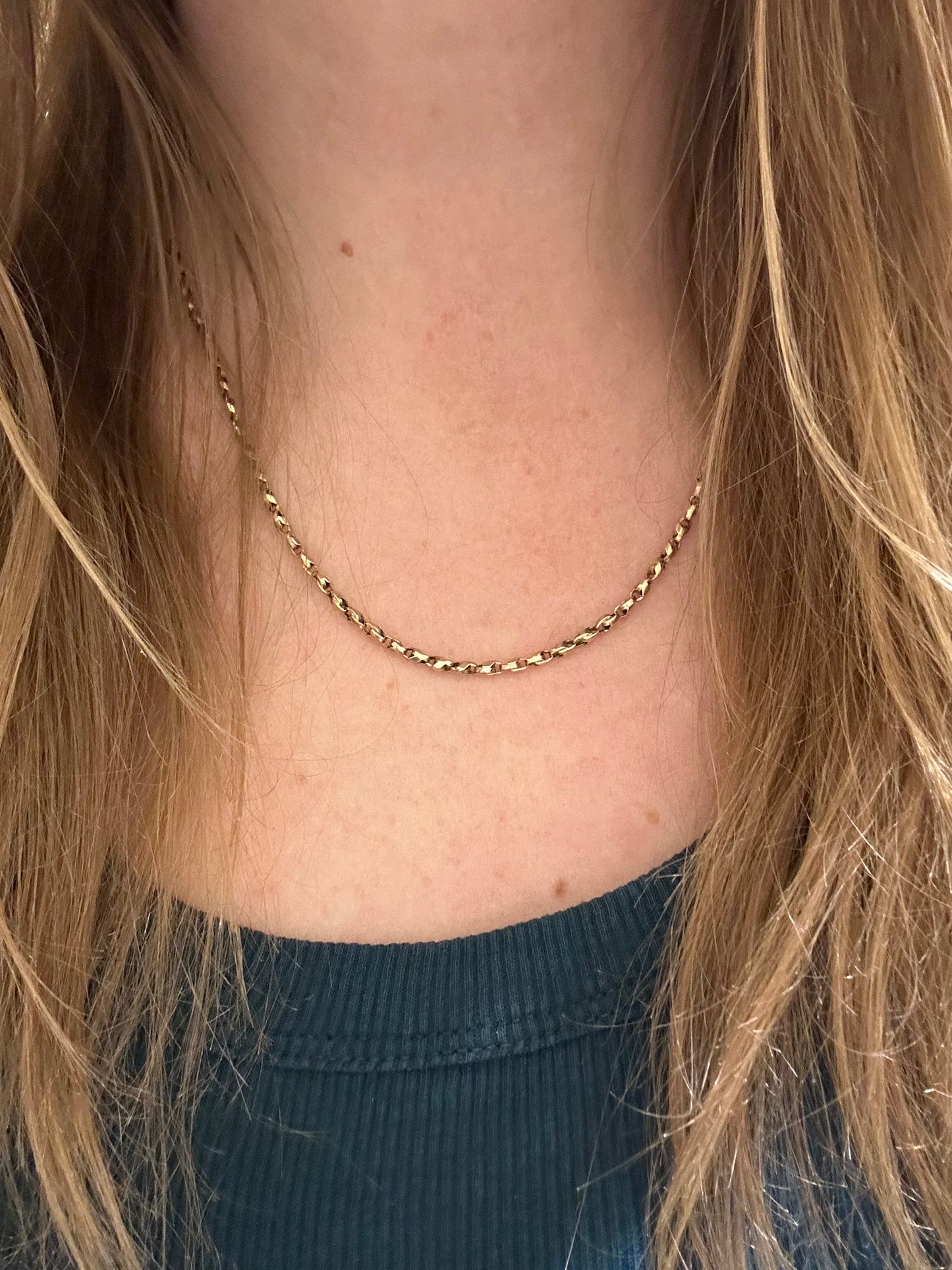Antique 9ct Gold Tulip chain, 19.5inches, 6.31g