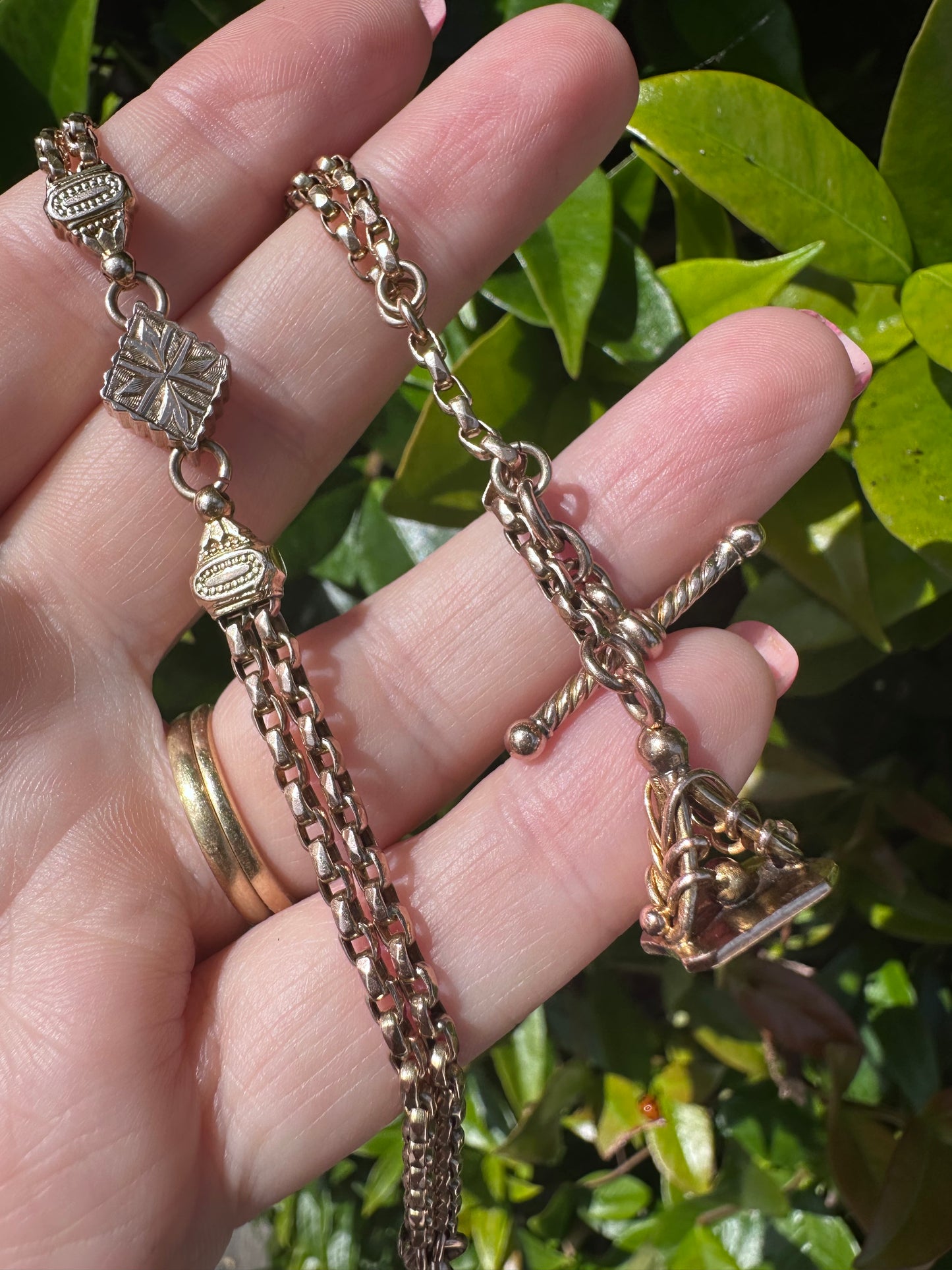 Antique 9ct Gold Albertina chain extender or bracelet