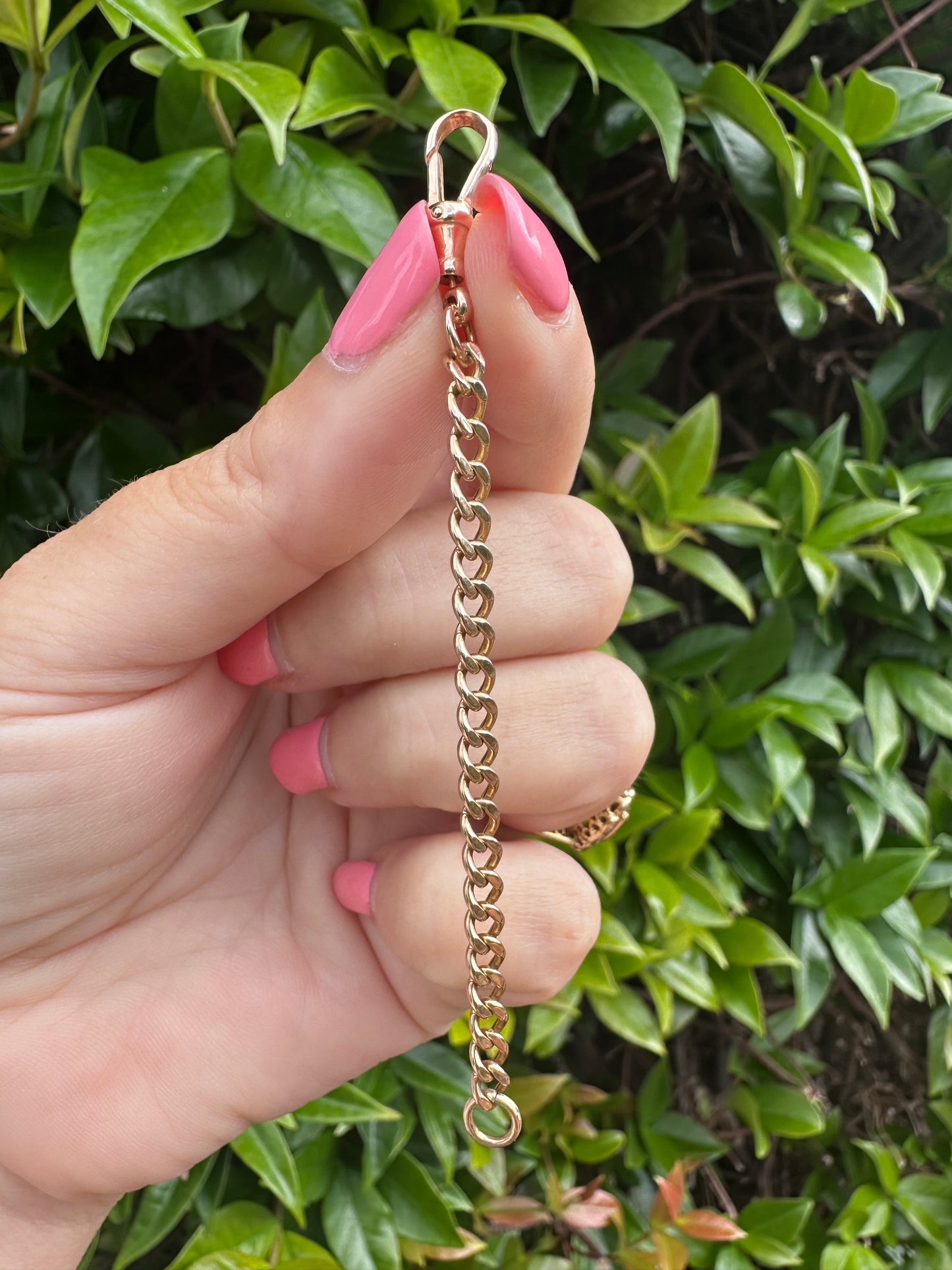 Vintage 9ct Peachy Gold Hollow curb extender
