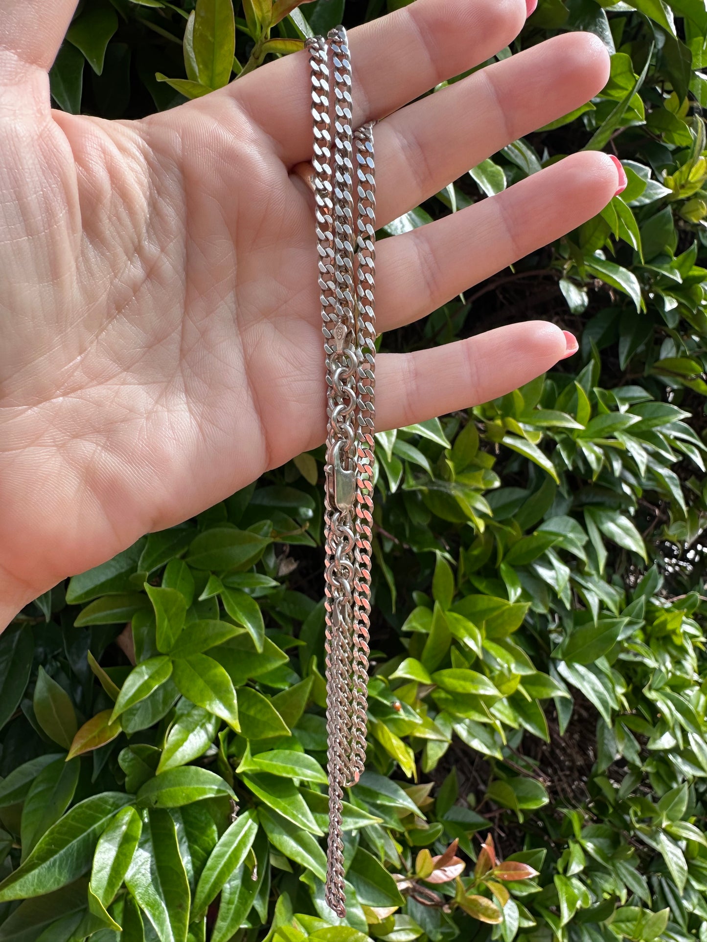 Sterling silver Flat curb chain