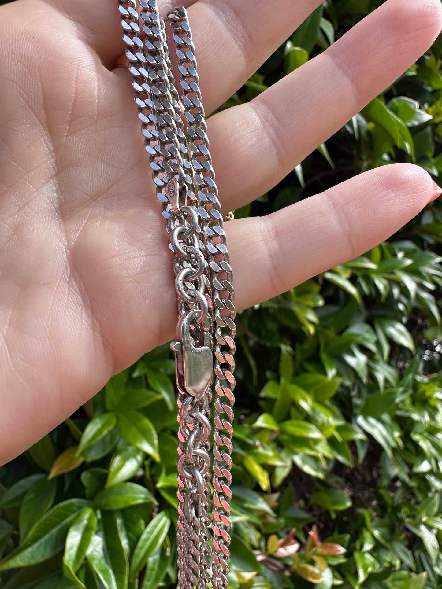 Sterling silver Flat curb chain
