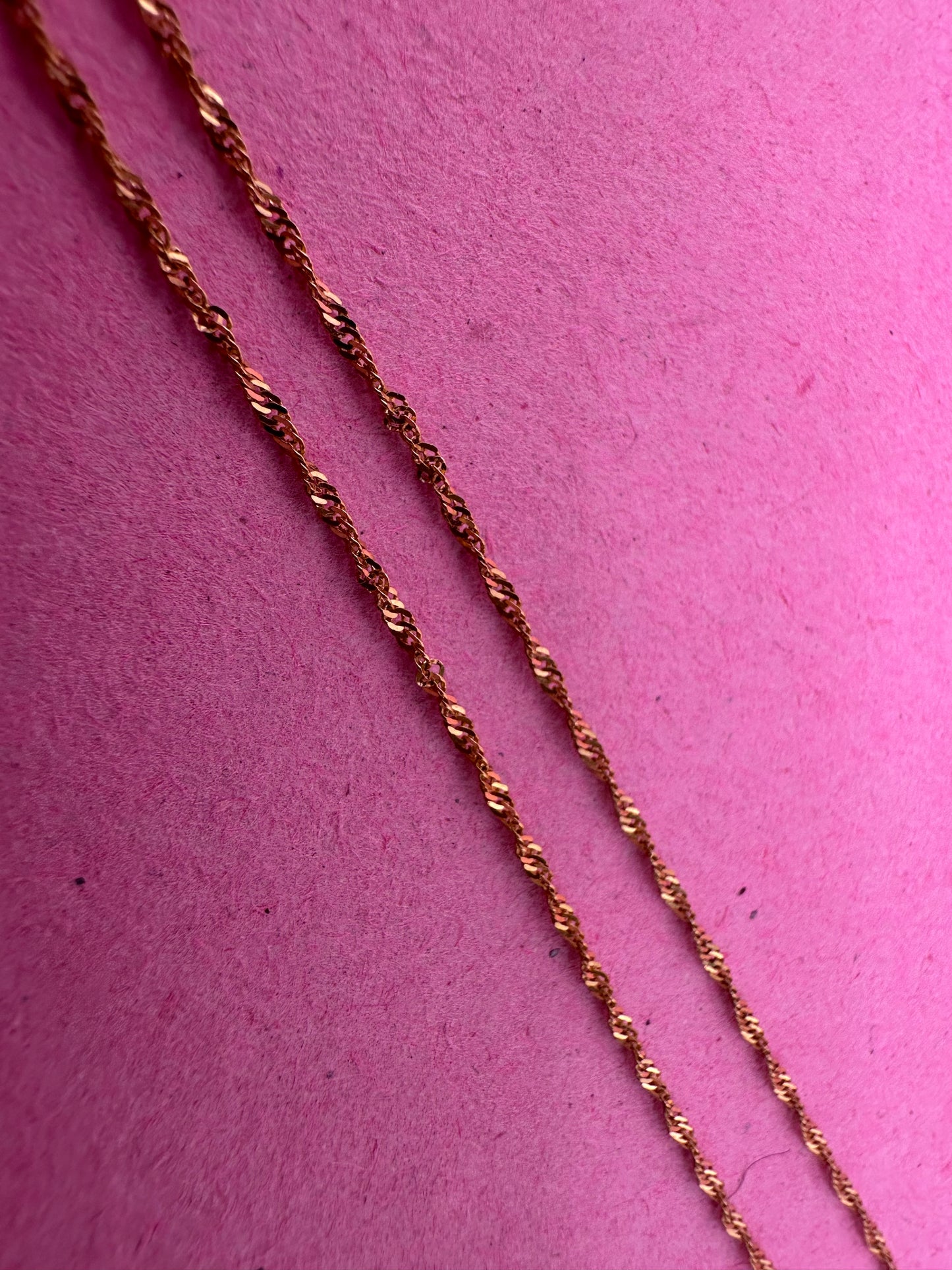 Vintage 9ct Gold Loose Rope chain with heart tassel slider.