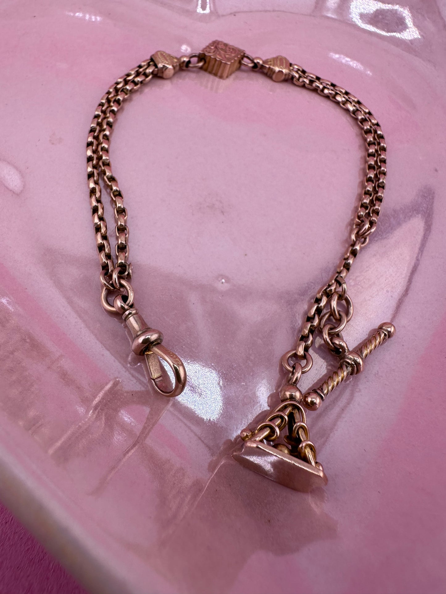 Antique 9ct Gold Albertina chain extender or bracelet