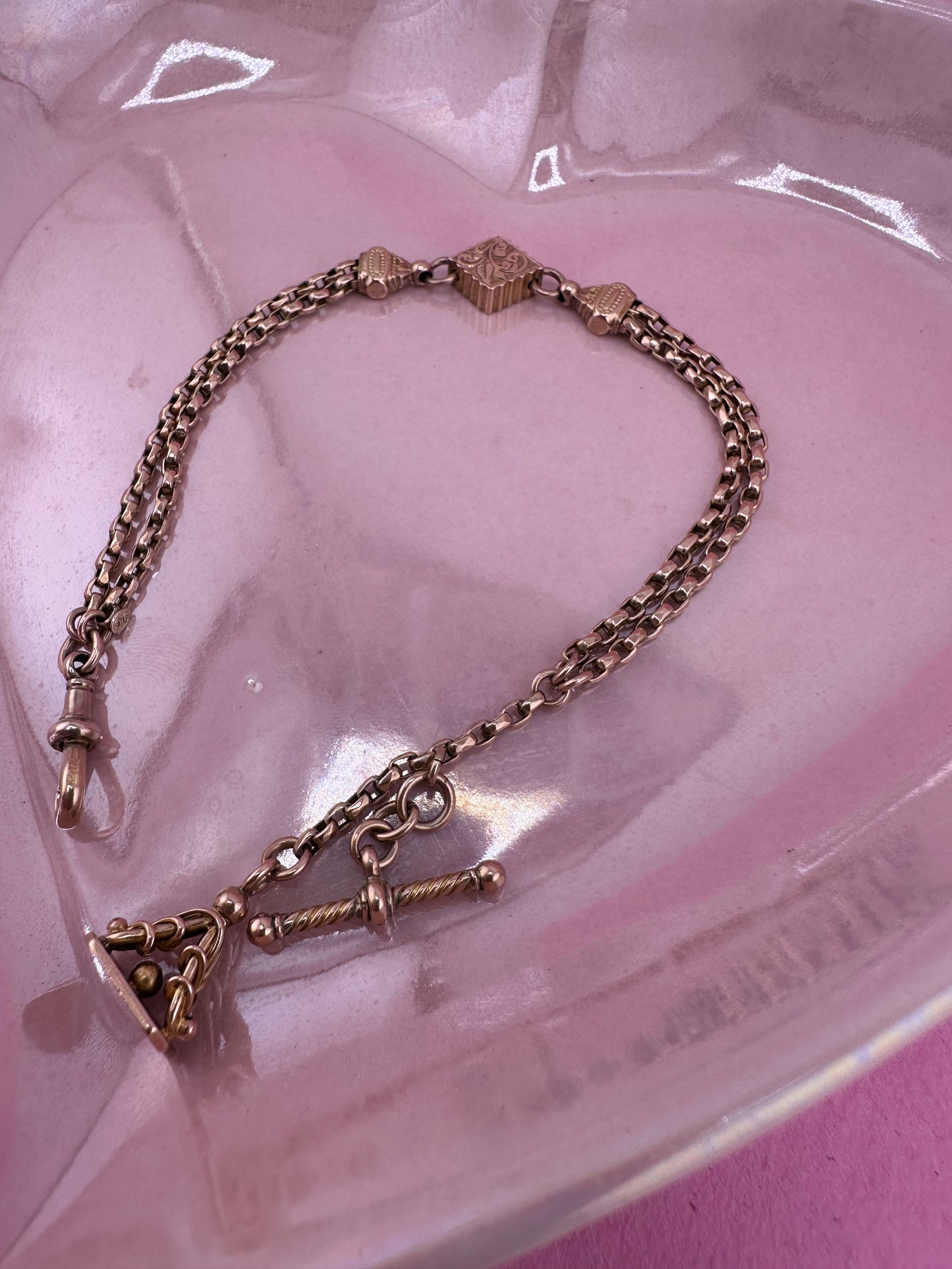 Antique 9ct Gold Albertina chain extender or bracelet