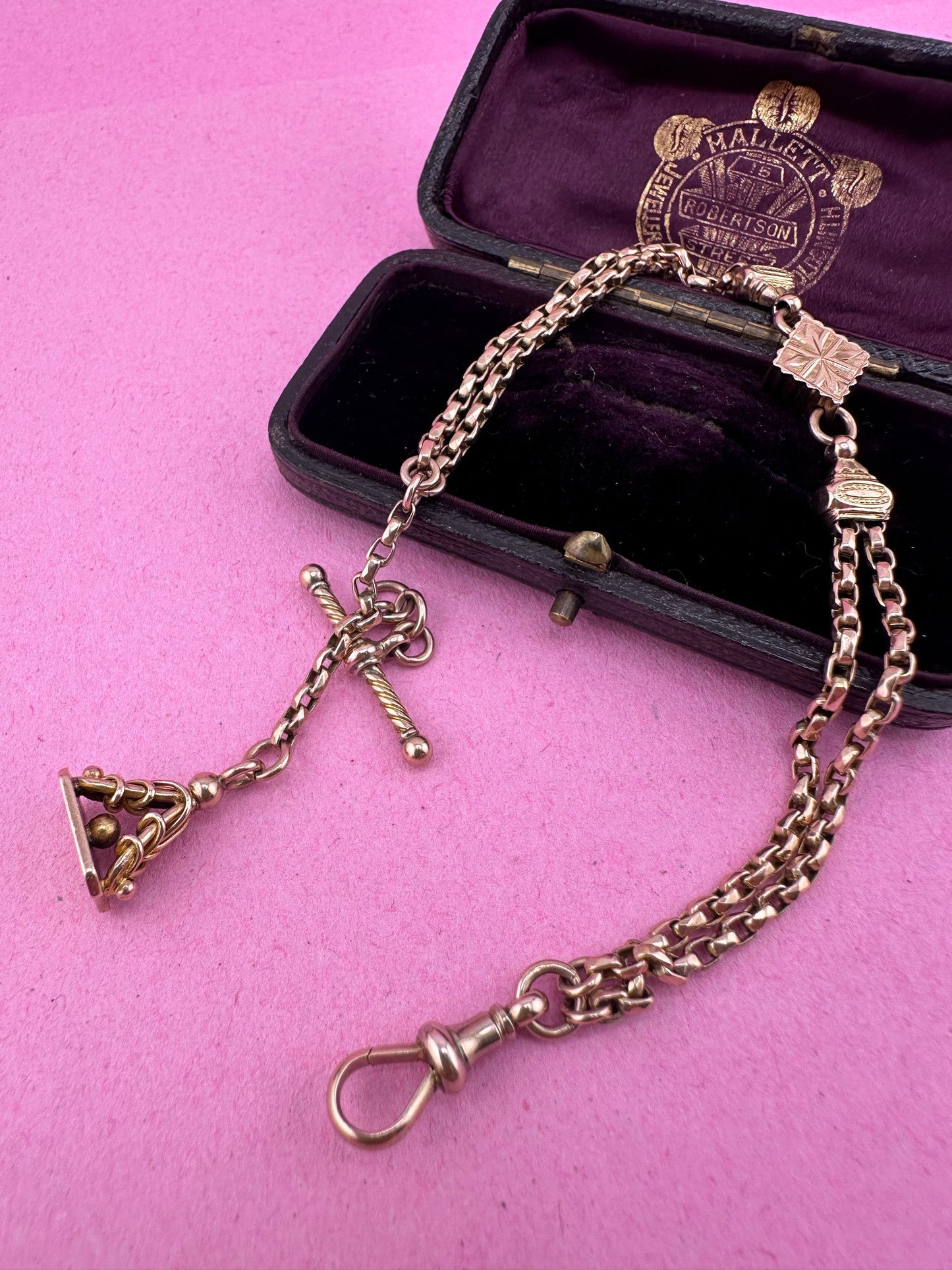 Antique 9ct Gold Albertina chain extender or bracelet