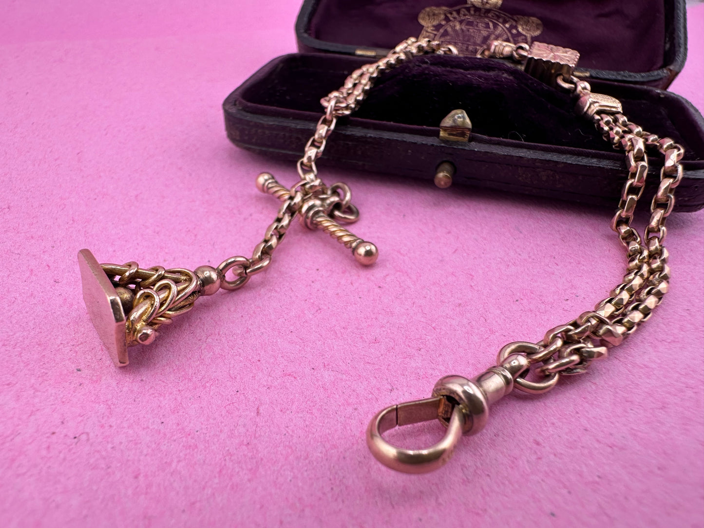 Antique 9ct Gold Albertina chain extender or bracelet
