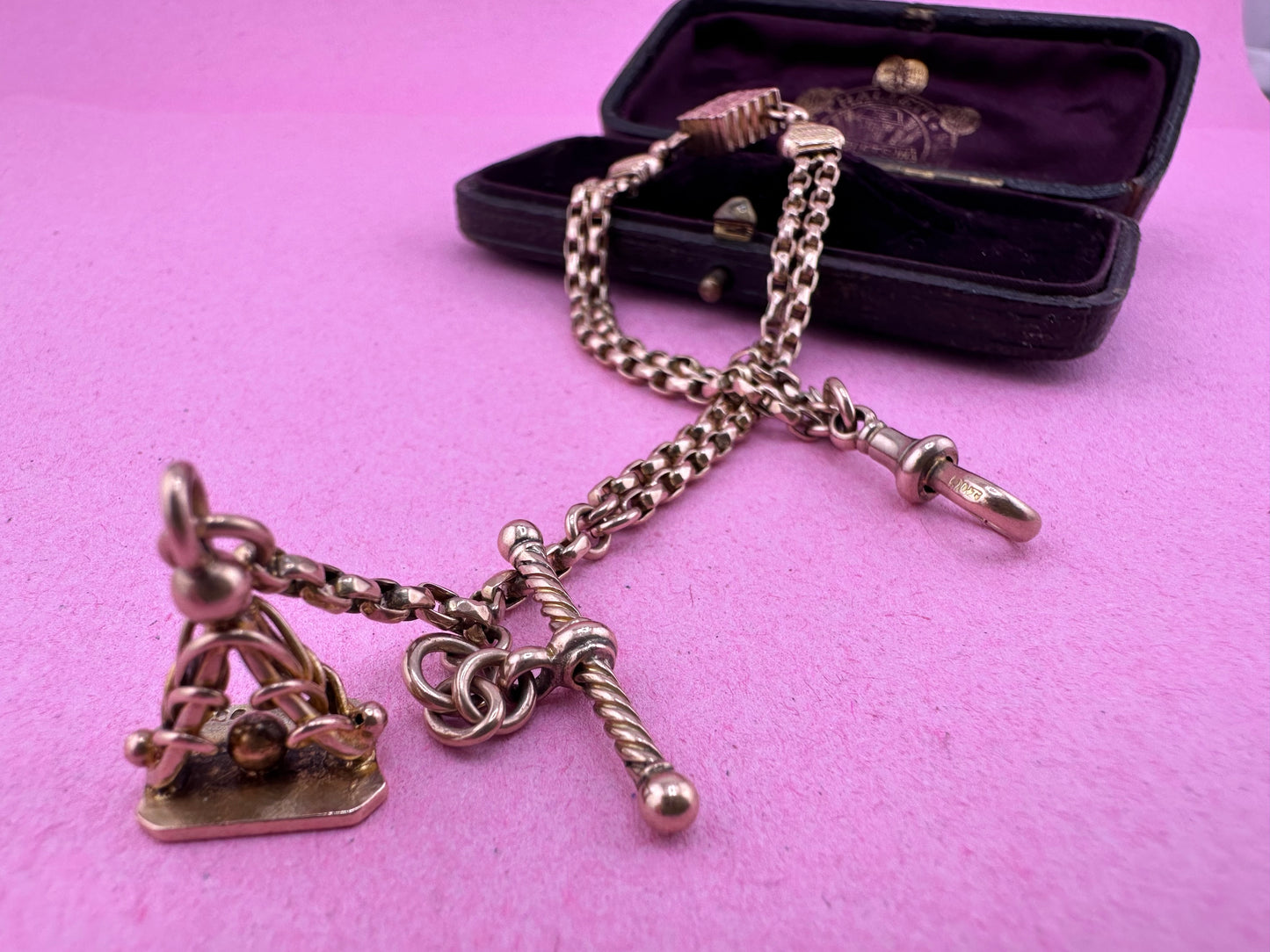 Antique 9ct Gold Albertina chain extender or bracelet