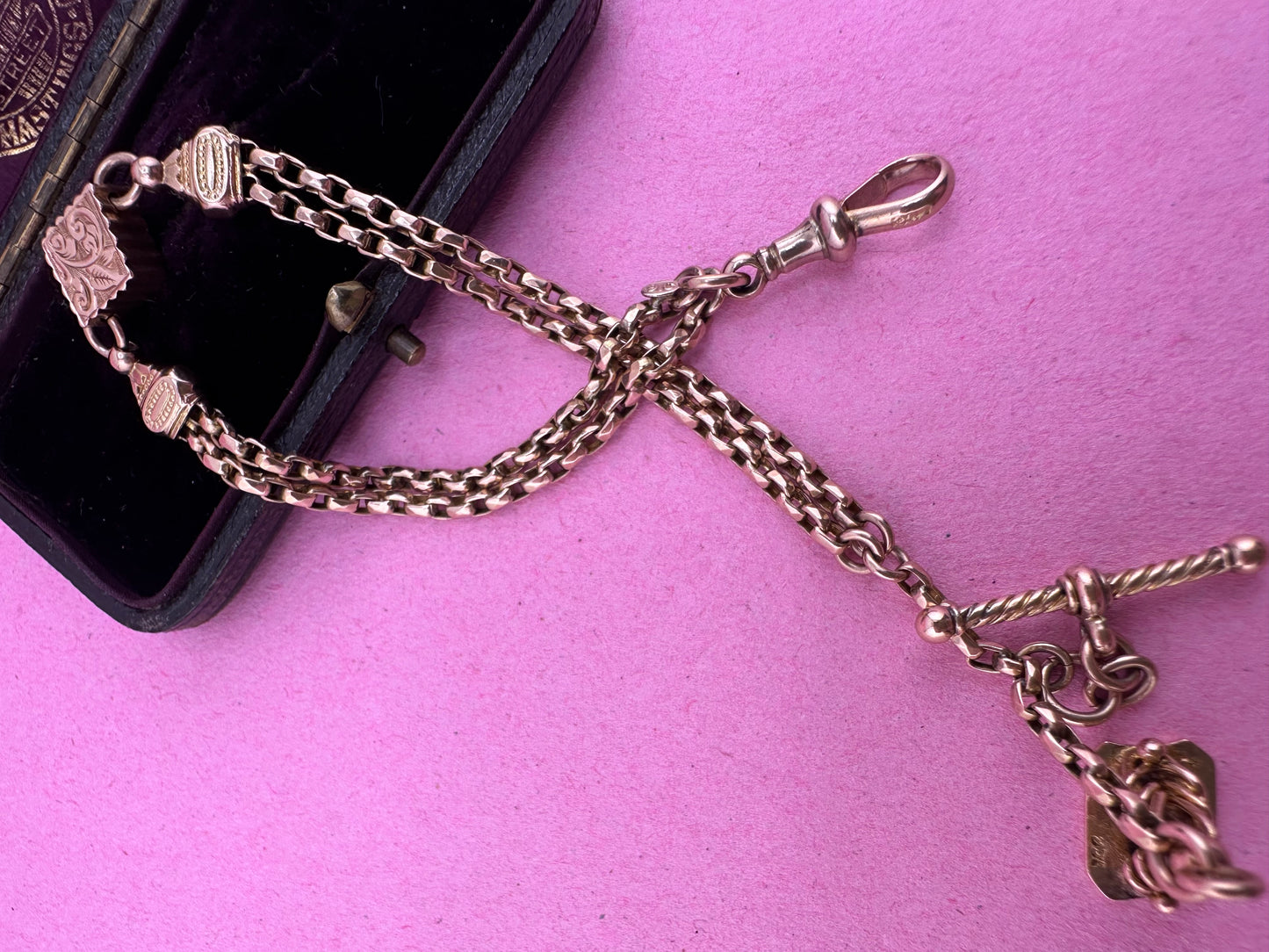 Antique 9ct Gold Albertina chain extender or bracelet