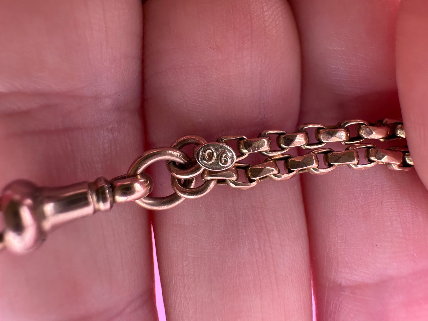 Antique 9ct Gold Albertina chain extender or bracelet