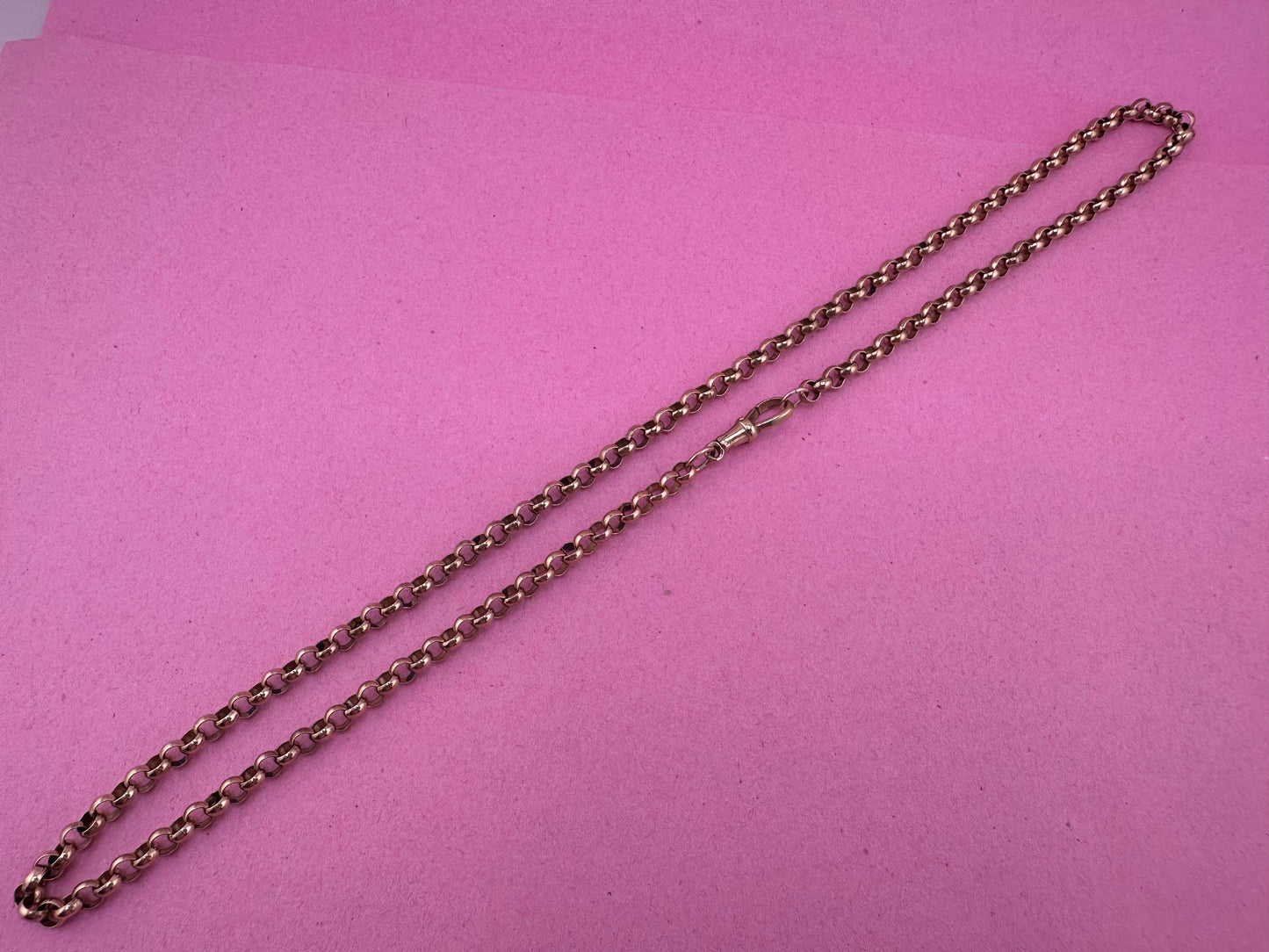 Vintage 9ct gold Rolo/belcher chain with original dog clip