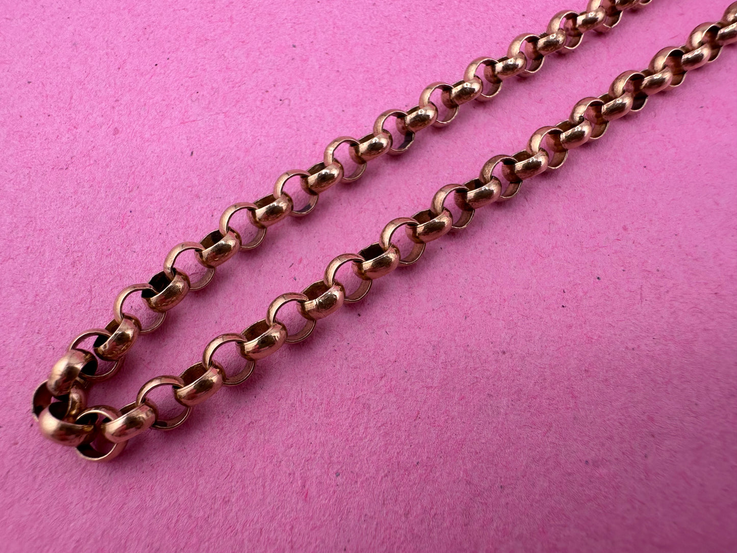 Vintage 9ct gold Rolo/belcher chain with original dog clip