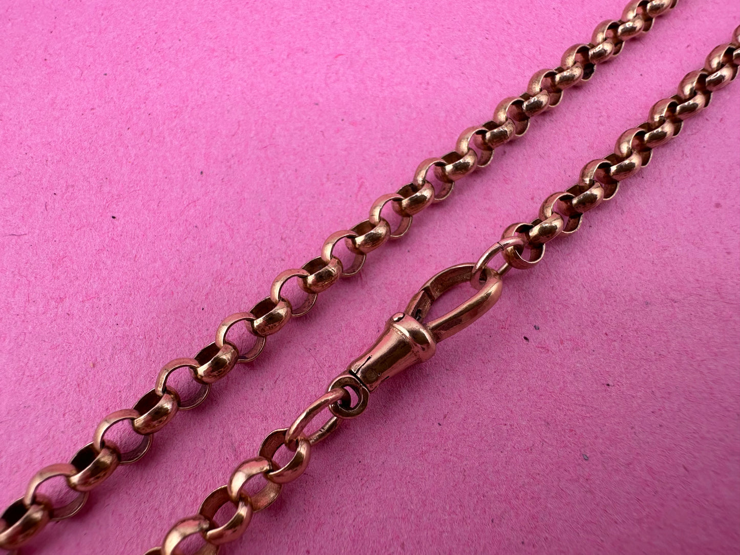 Vintage 9ct gold Rolo/belcher chain with original dog clip