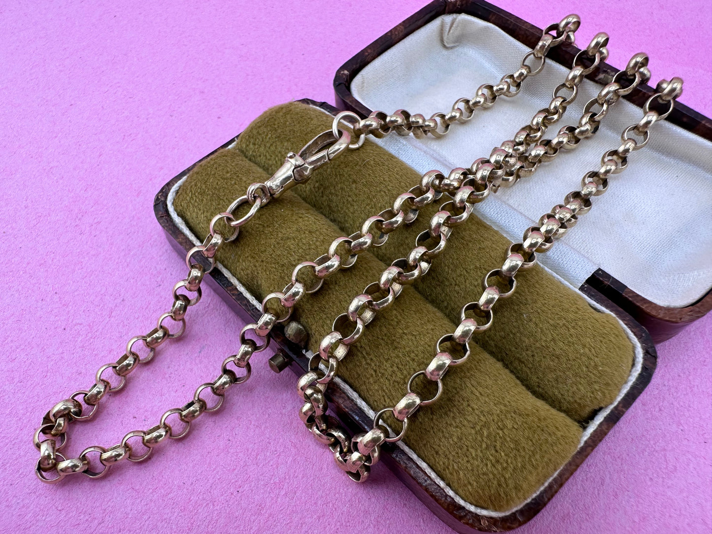 Vintage 9ct gold Rolo/belcher chain with original dog clip