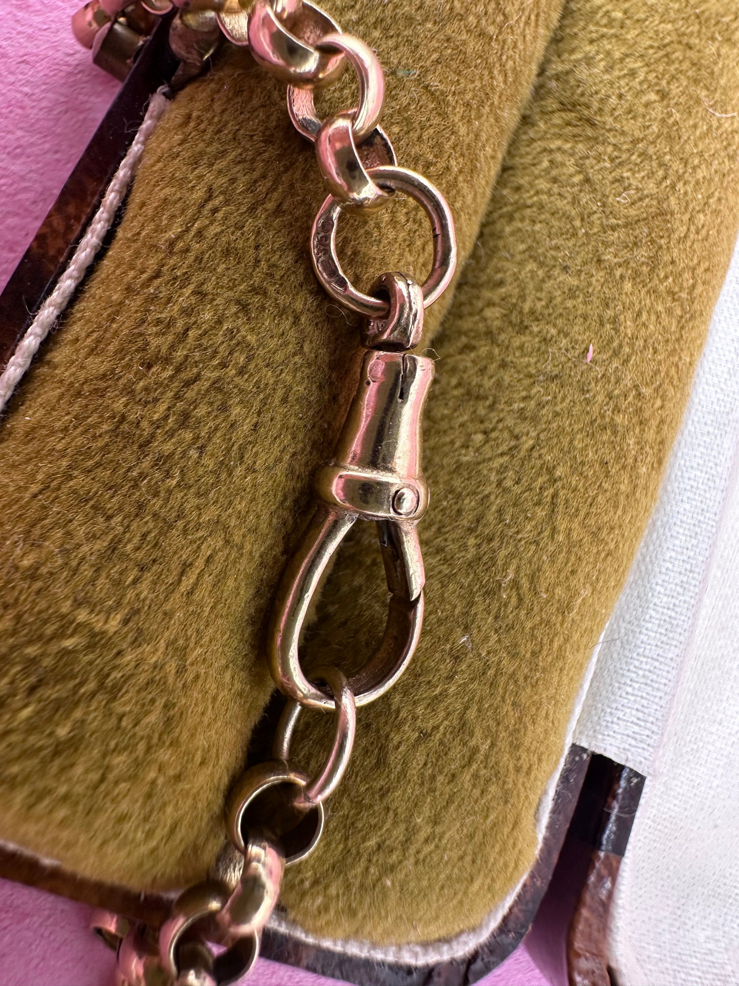Vintage 9ct gold Rolo/belcher chain with original dog clip