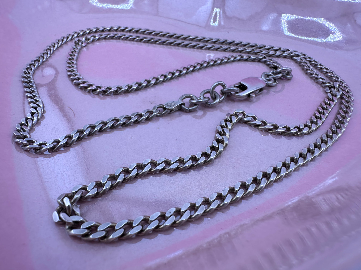 Sterling silver Flat curb chain