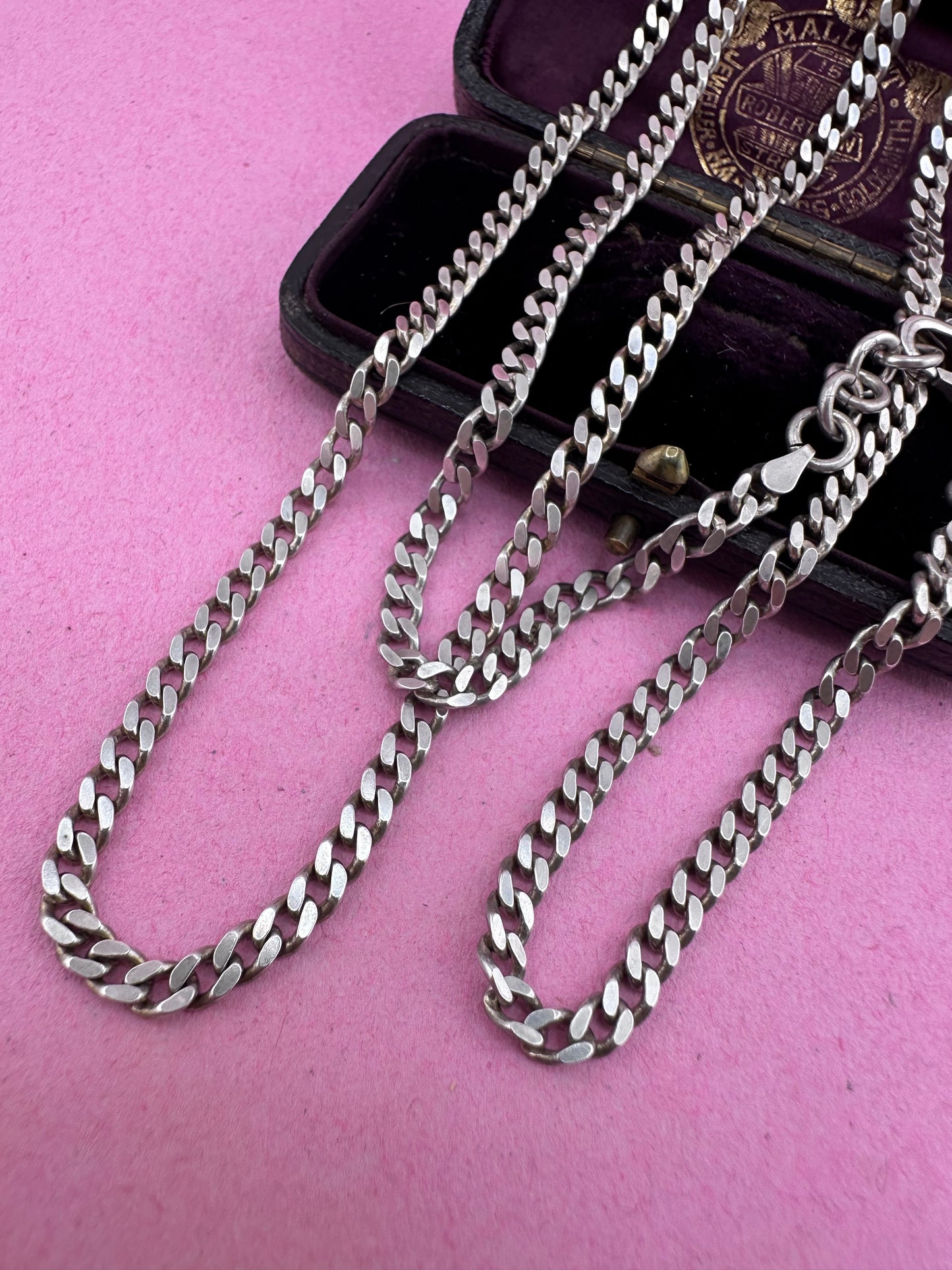 Sterling silver Flat curb chain